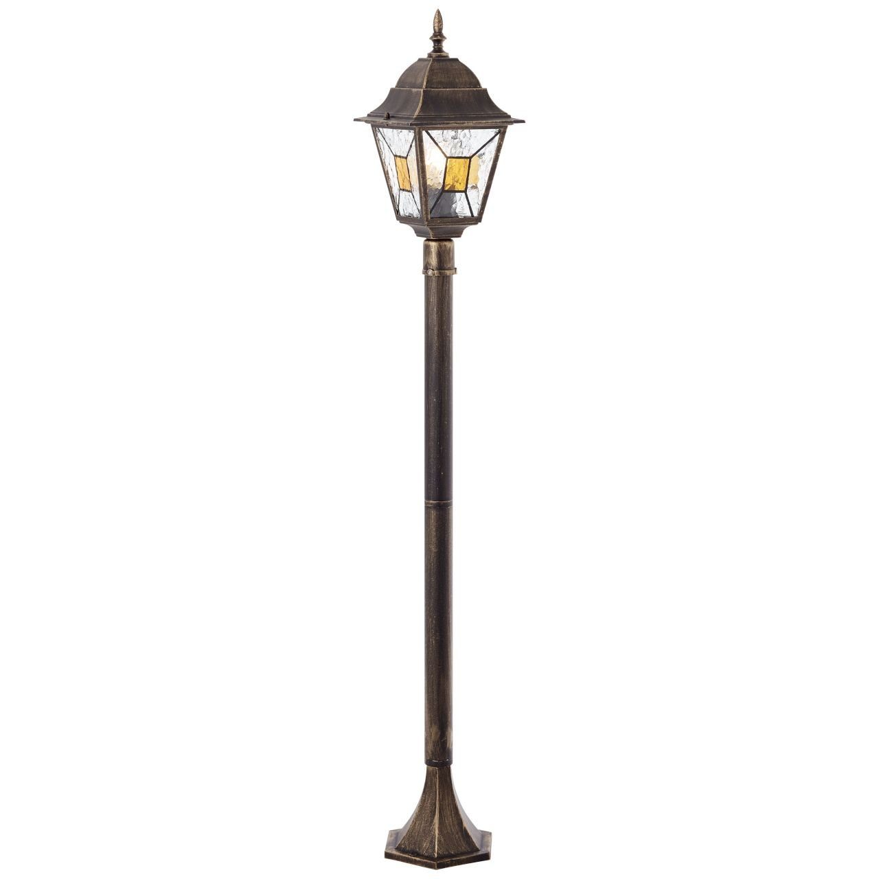 Brilliant Leuchten Paalverlichting Janel 120 cm hoogte, e27, metaal/glas, antiek zwart goudkleur (1 stuk)