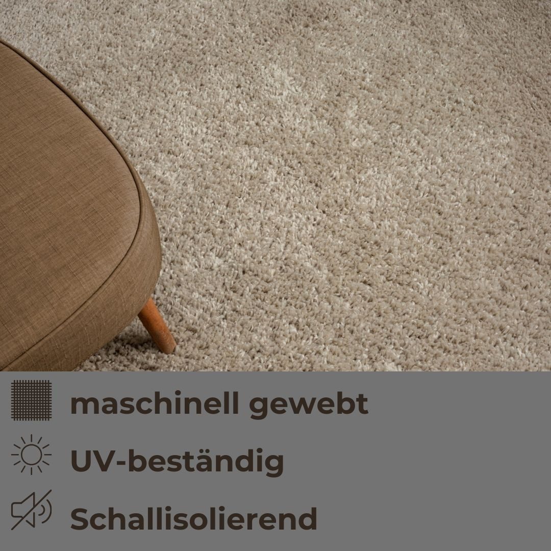 my home Hoogpolig vloerkleed Banji Uni-kleuren, zacht en fluffy, ook als loper en in rond verkrijgbaar