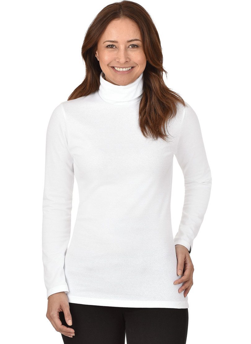 Trigema Colshirt TRIGEMA T-shirt (1-delig) dames shirts maat XXL wit