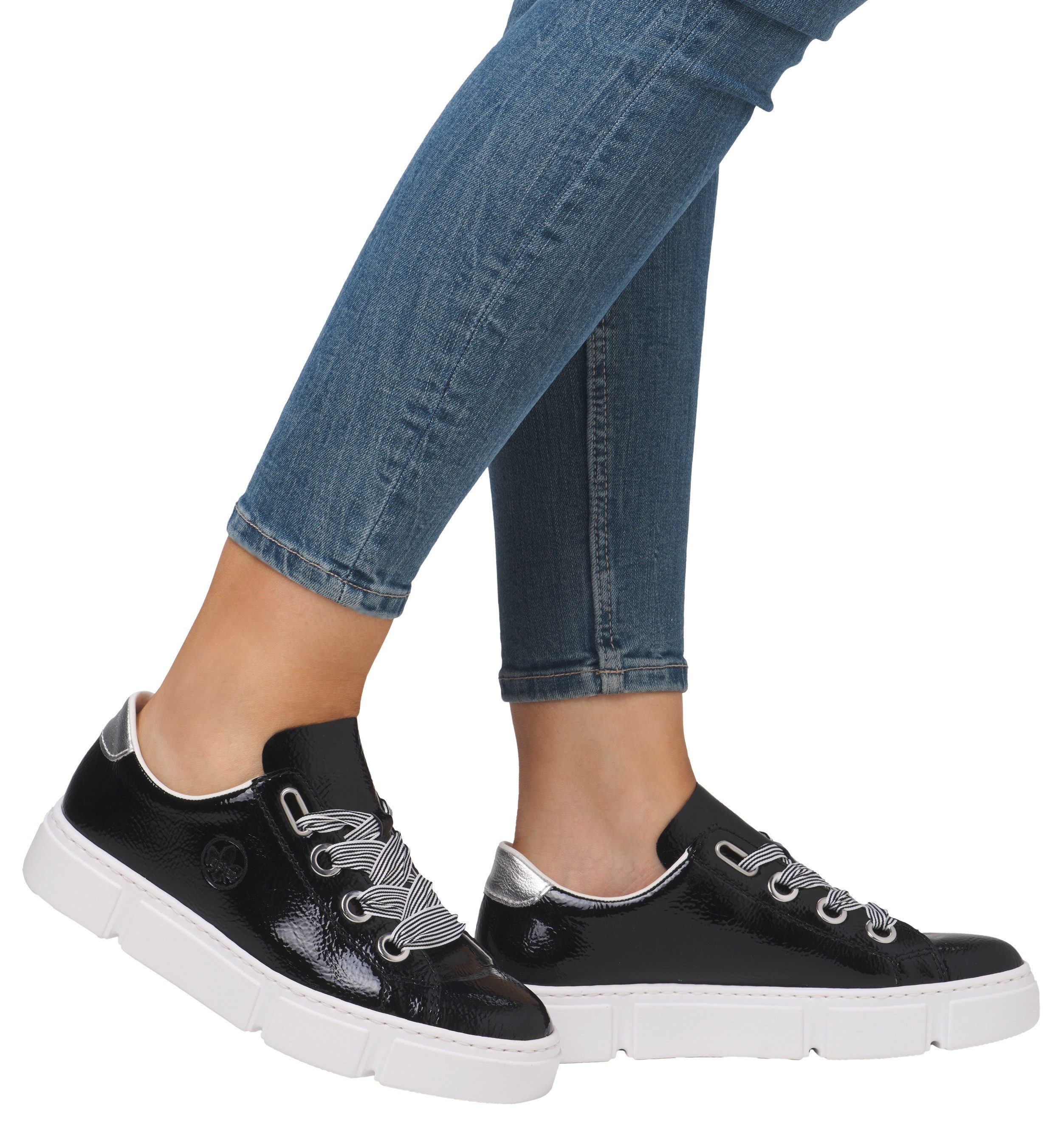 Rieker Sneakers met trendy veters, vrijetijdsschoen, lage schoen, veterschoen