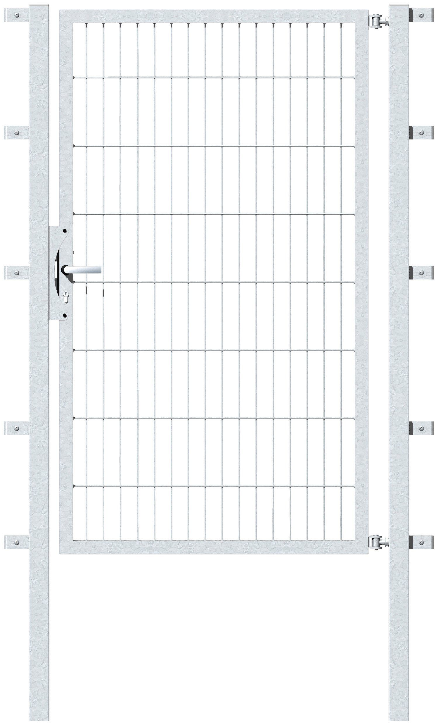 GAH Alberts Deur met enkel hek Flexo 100 cm breed, in verschillende hoogtes hekken zilver(kleur)