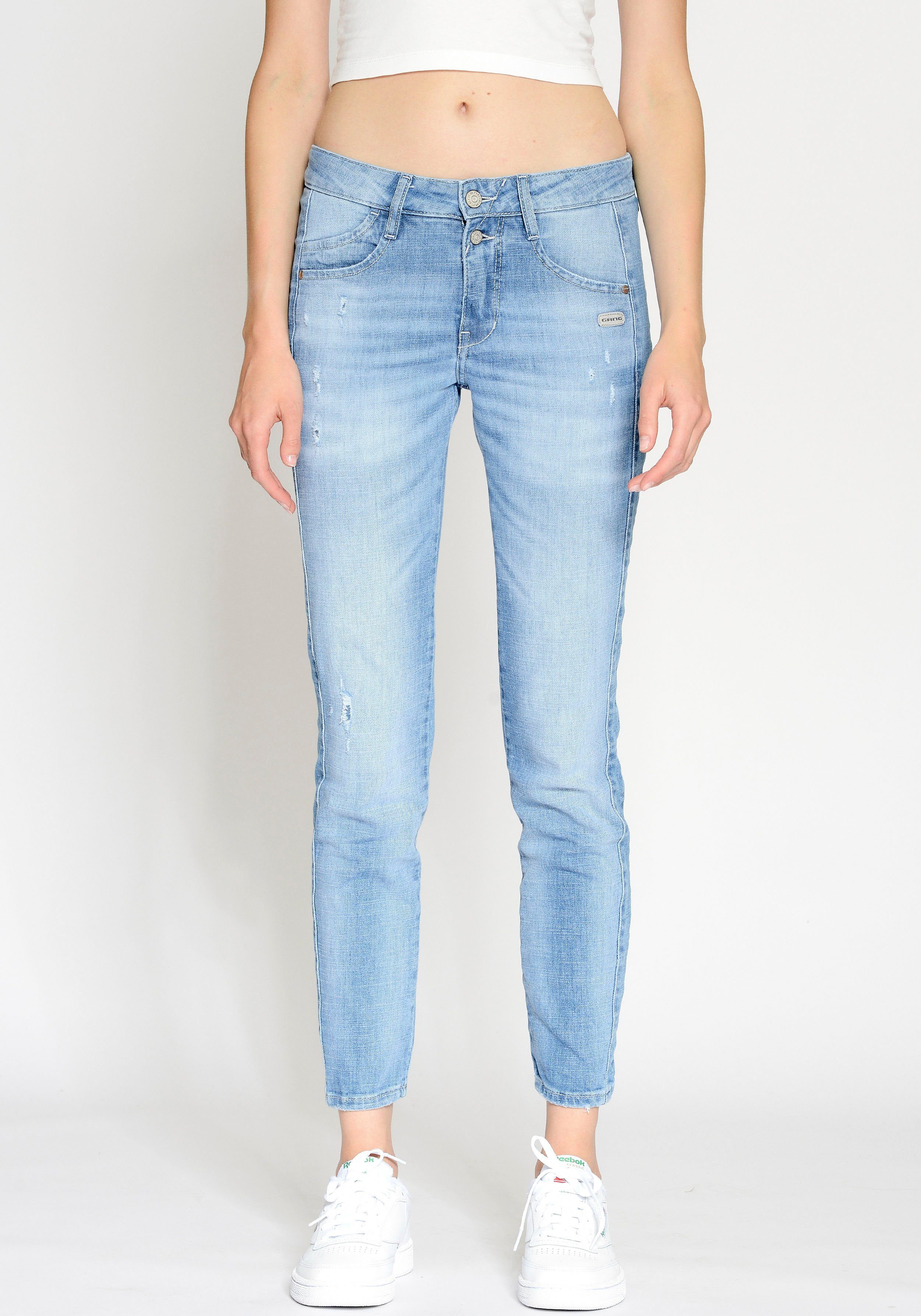 GANG Slim fit jeans 94SANA met galons dames slim fit jeans maat 32 blauw