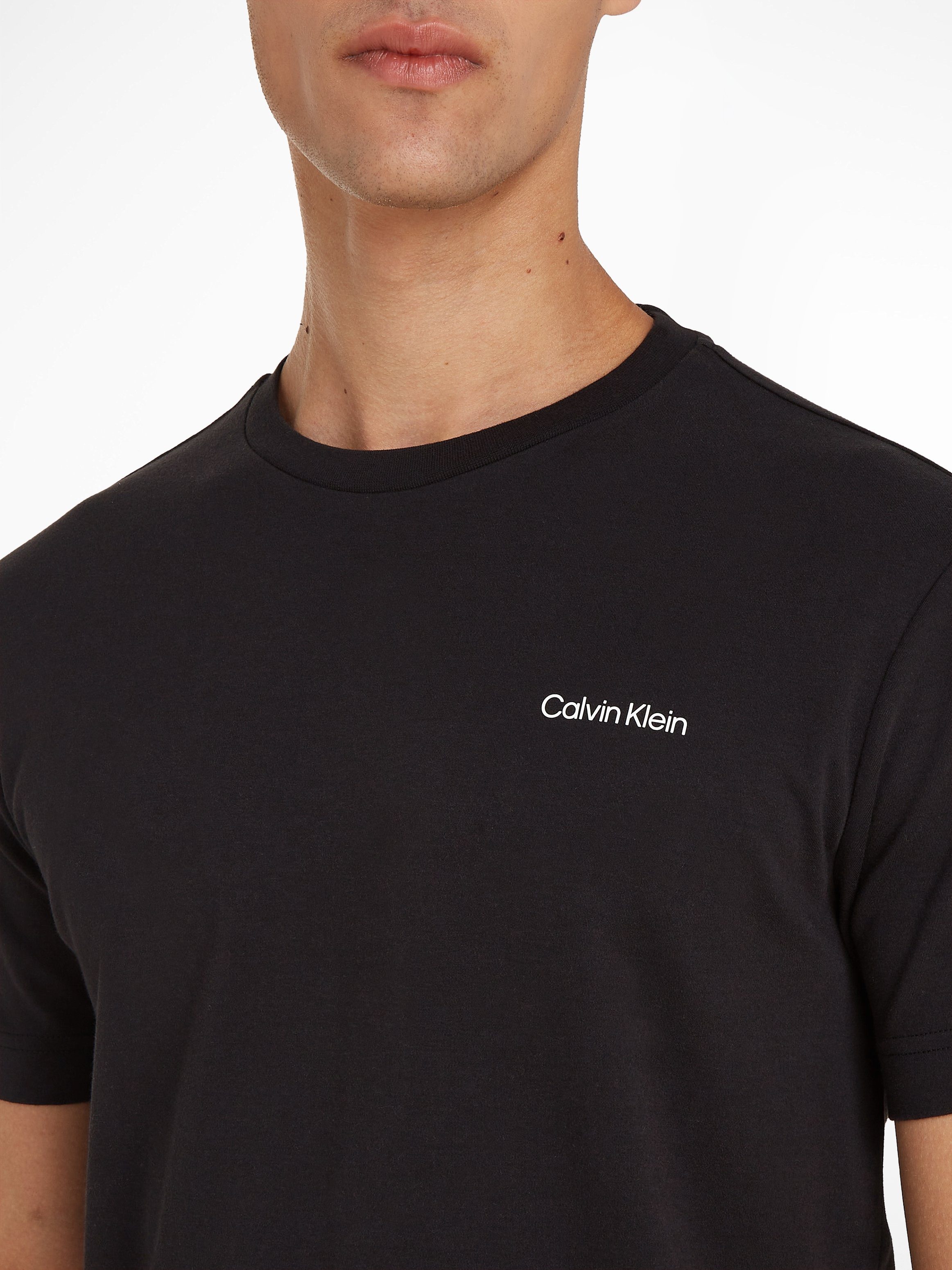 Calvin Klein T-shirt Micro Logo van dikke winterjersey, met logoprint