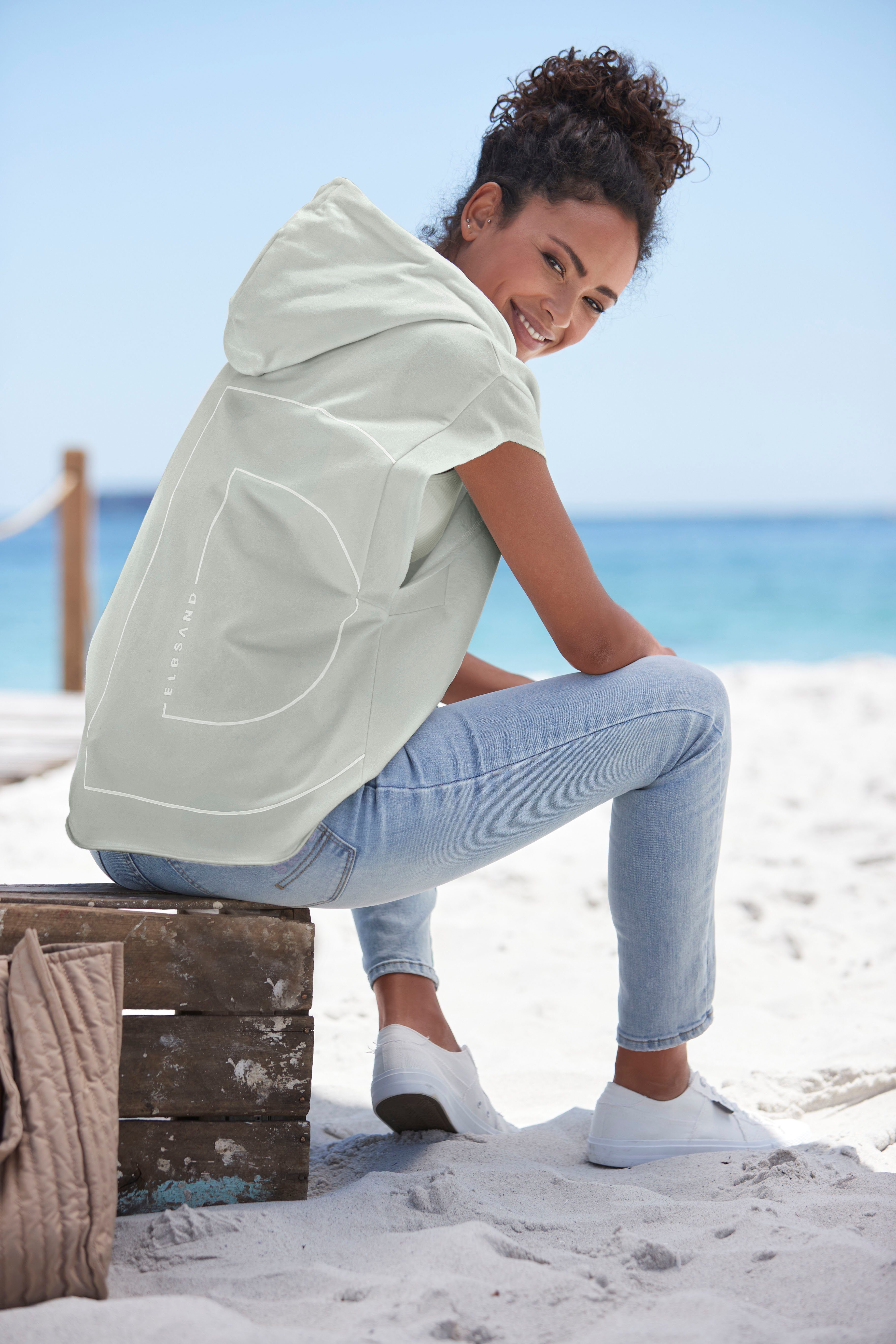 Elbsand Hoodie Catia kortarm hoodie met logo-opdruk achter