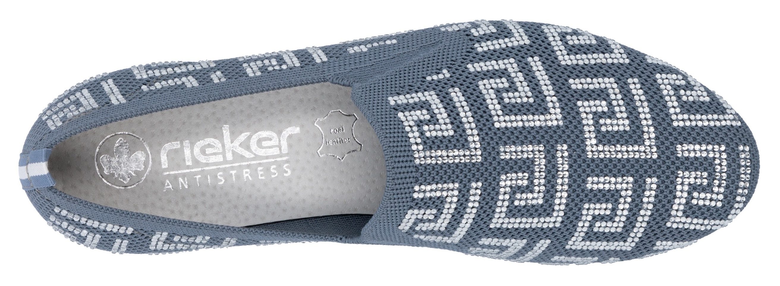 Rieker Instappers , lage schoen, instapschoen, blokhak, loafer met stretch-inzetten