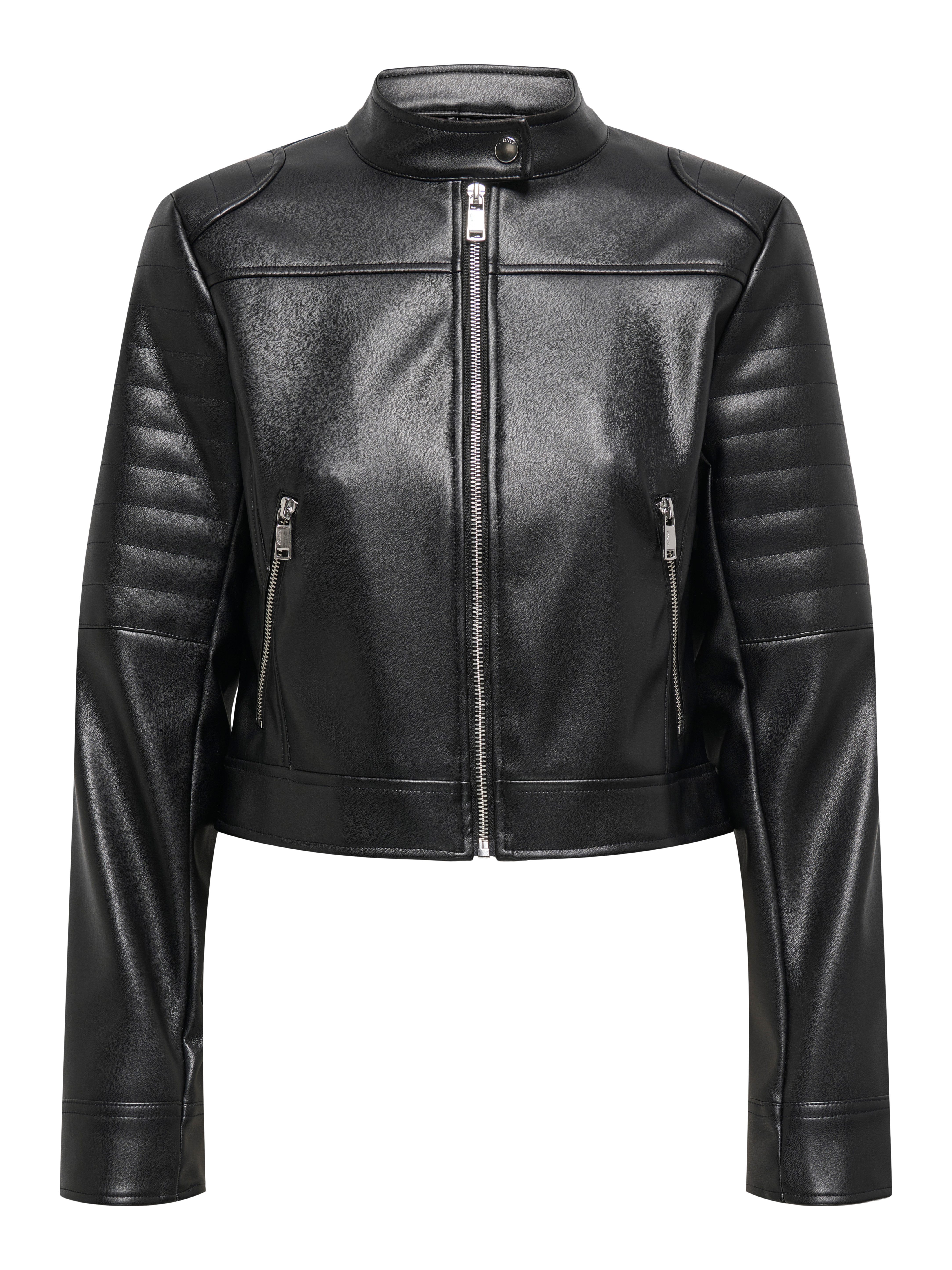 Only Imitatieleren jack ONLSARAMY FAUX LEATH MOTO JACKET CC OTW dames zomerjassen maat L (40) zwart