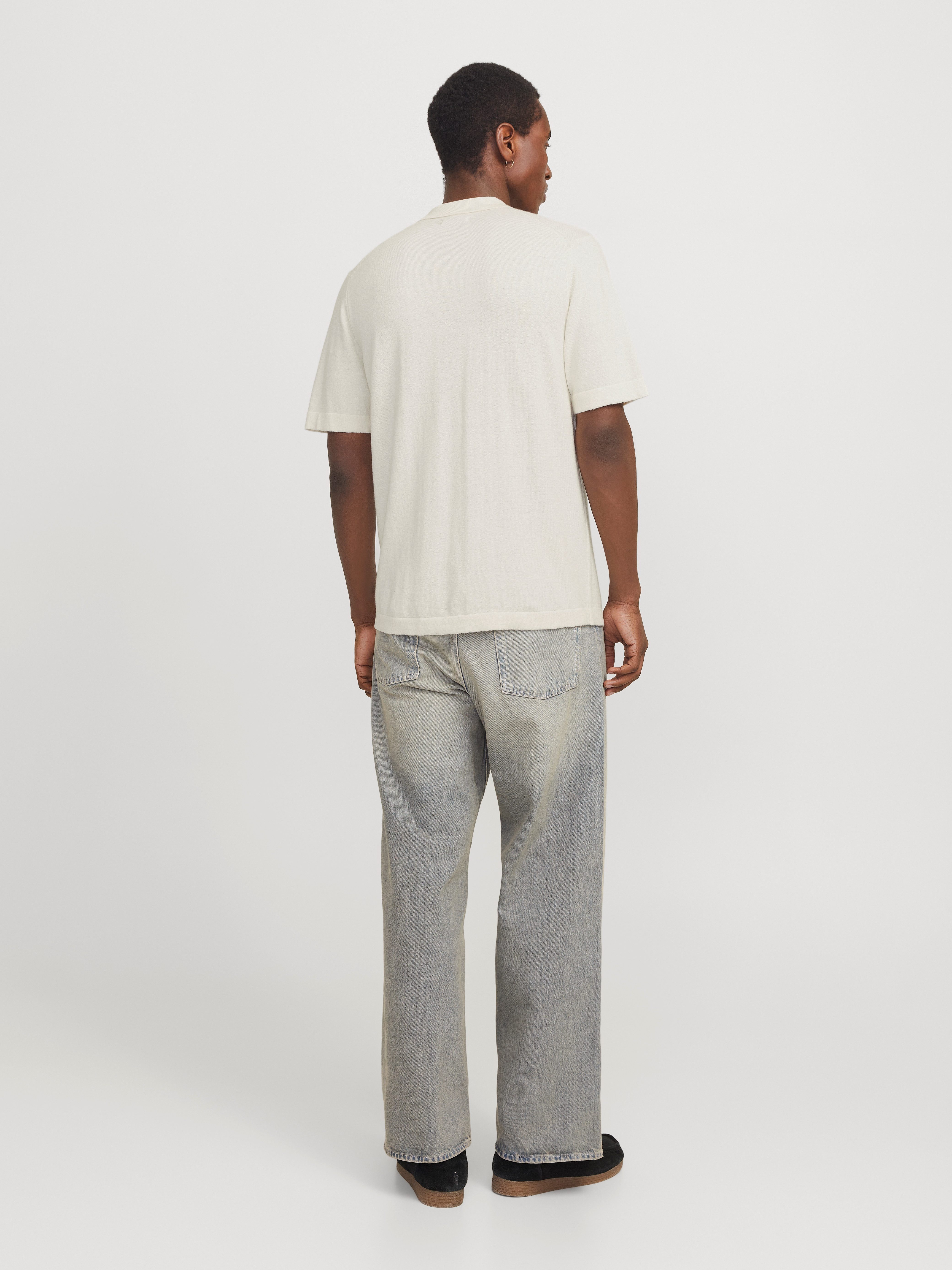 Jack & Jones Trui met korte mouwen JJEEMIL KNIT RELAXED POLO SS SN