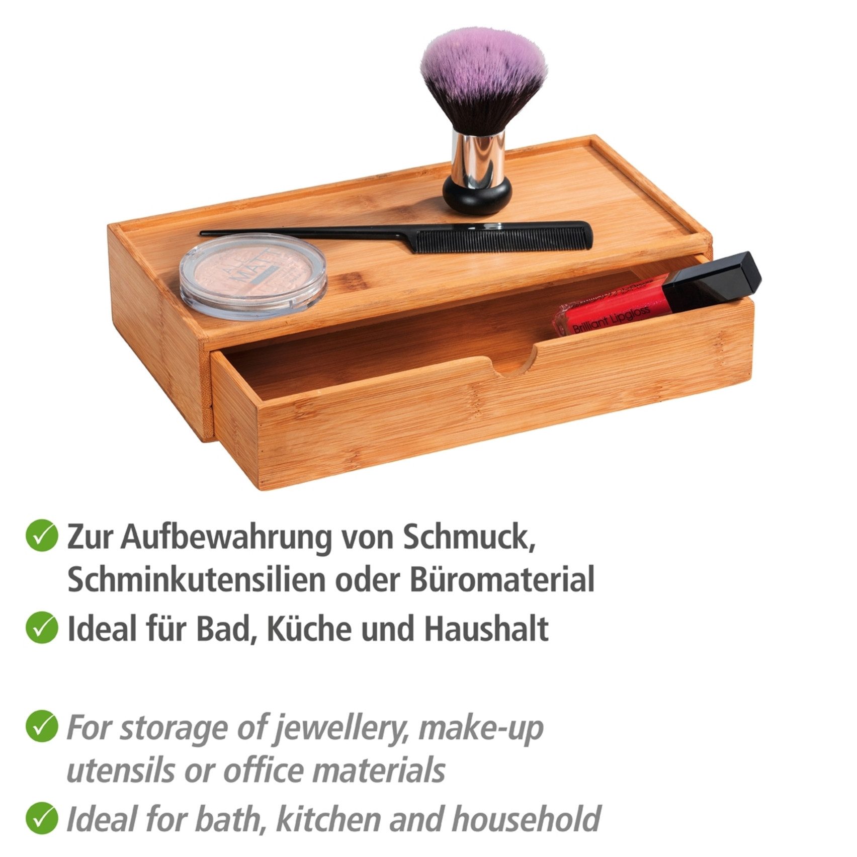 WENKO Organizer Model Terra Opbergdoos met lade, ideaal voor badkamer, gasten-wc, keuken & gang