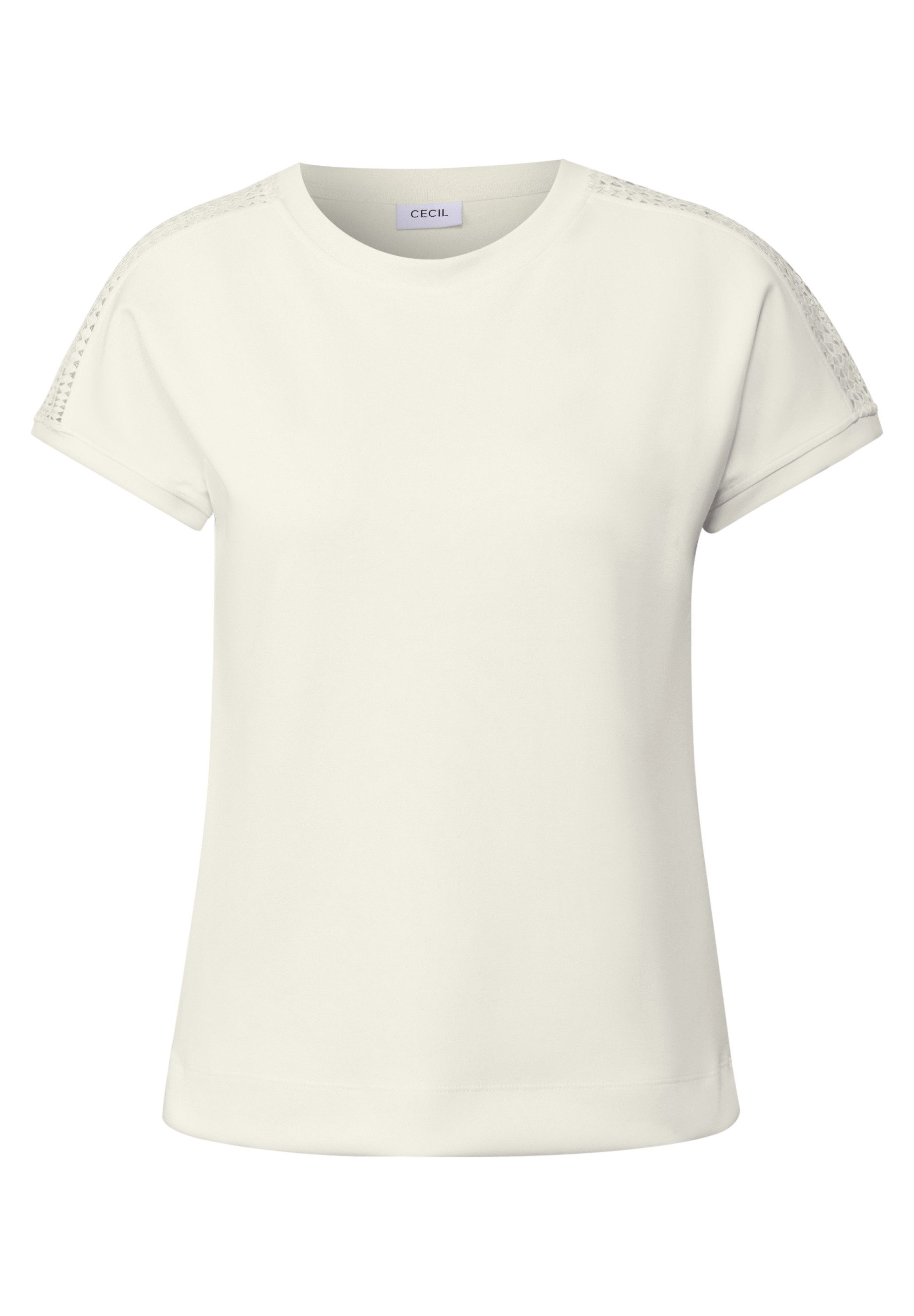 Cecil T-shirt met fijn mesh inzet