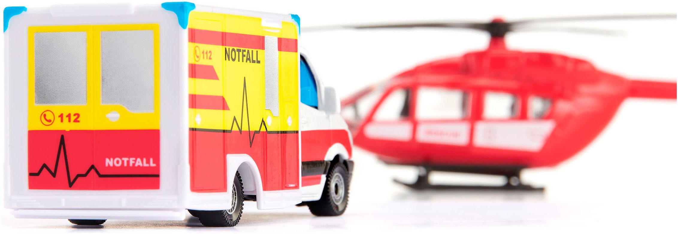 Siku Speelgoed-ambulance SIKU Super, Mercedes-Benz ambulance en helikopter (1748)