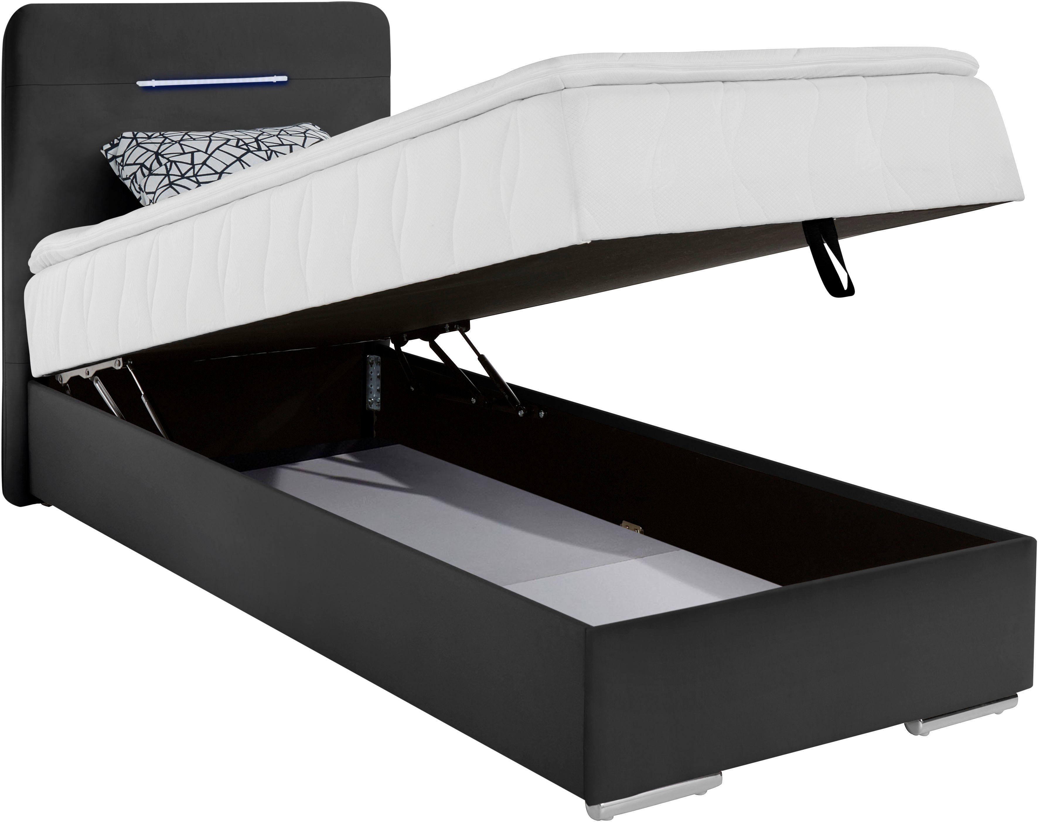 COTTA Boxspring Lighstar inclusief ledverlichting, topmatras, bedkist en sierkussen