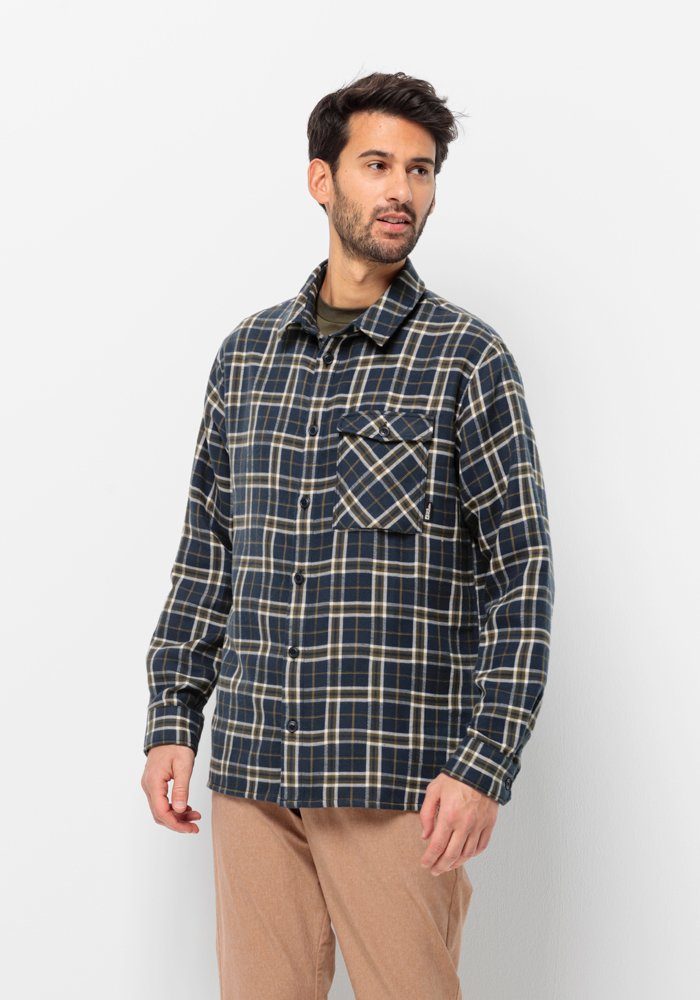 Jack Wolfskin Flanellen overhemd MORGENLUFT SHIRT M heren overhemden maat M (50) blauw