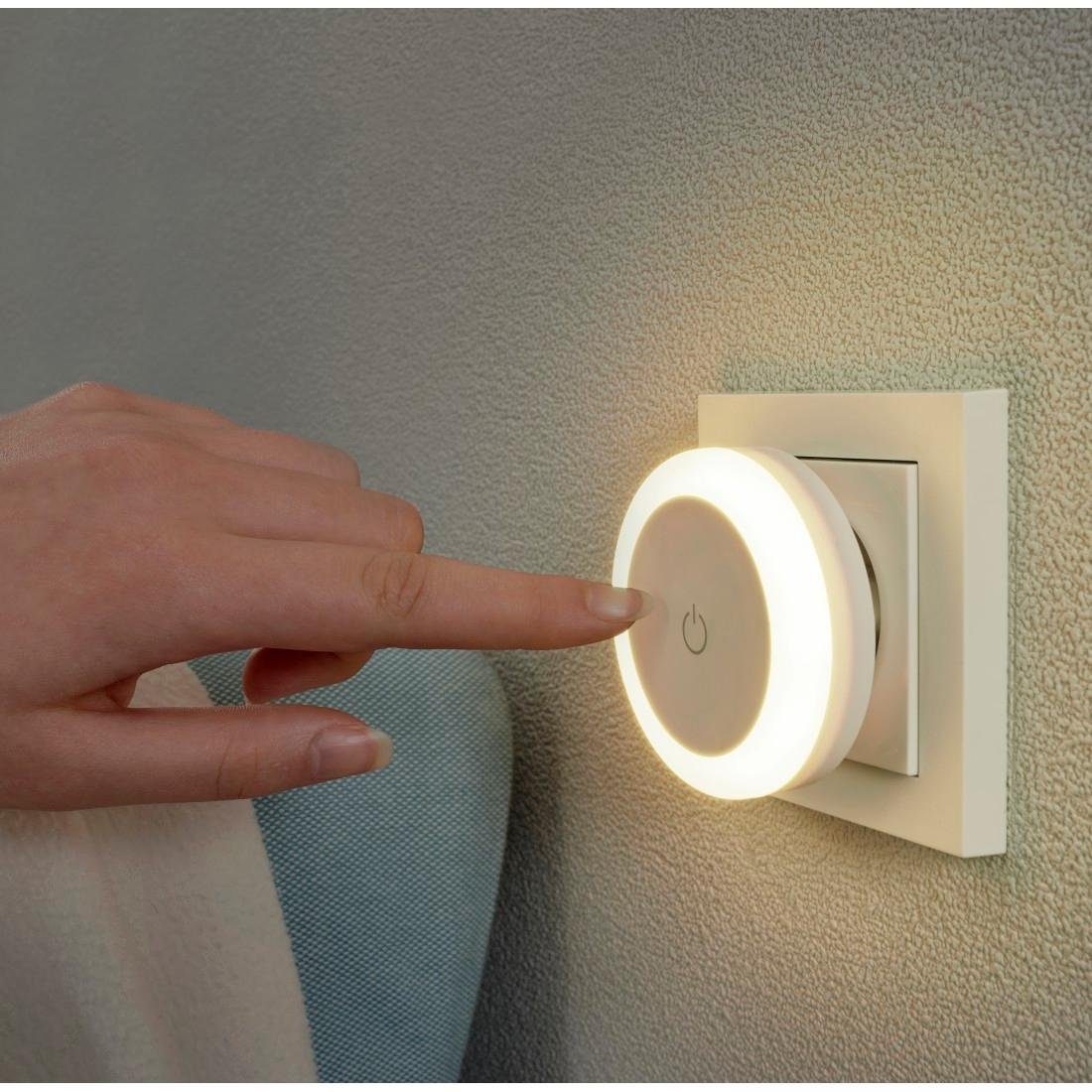 Hama Led-nachtlampje Nachtlamp stopcontact met touch sensor, warm wit, energiebesparend