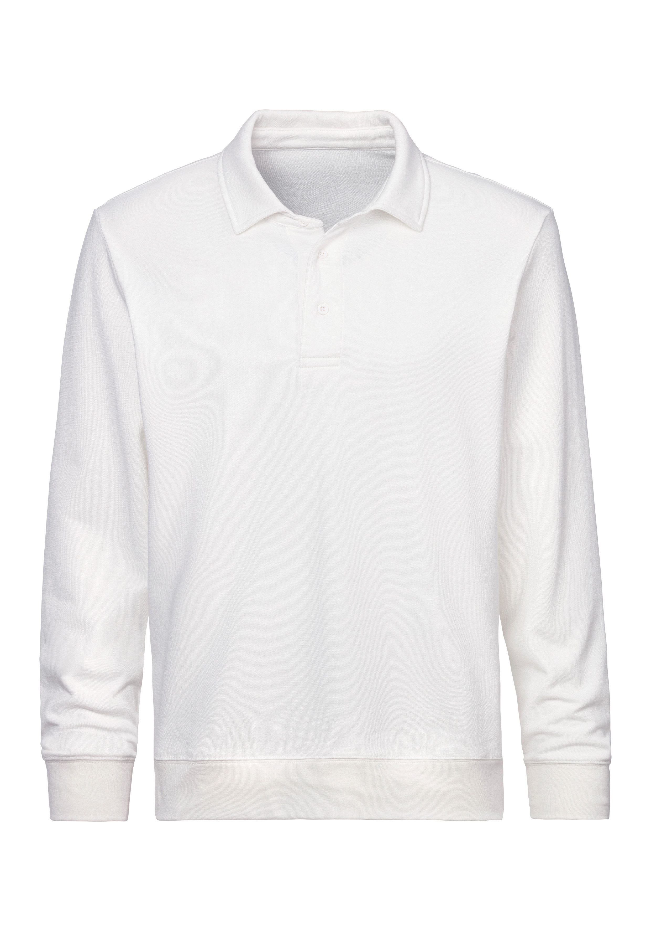 John Devin Sweatshirt Lange mouwen, sweatshirt met polokraag, katoenmix