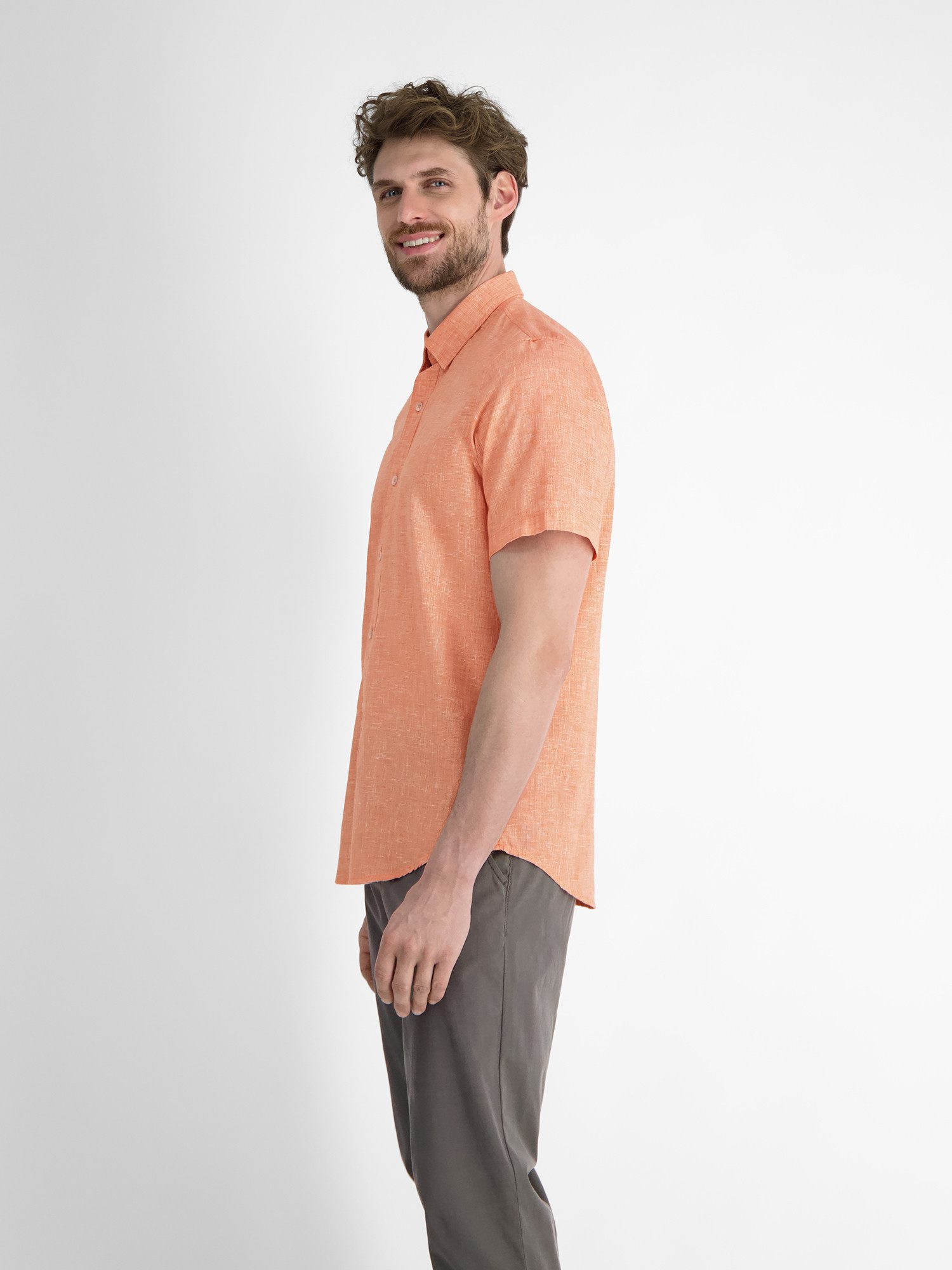 Lerros Overhemd met korte mouwen LERROS kortarmig overhemd met verborgen button-down kraag