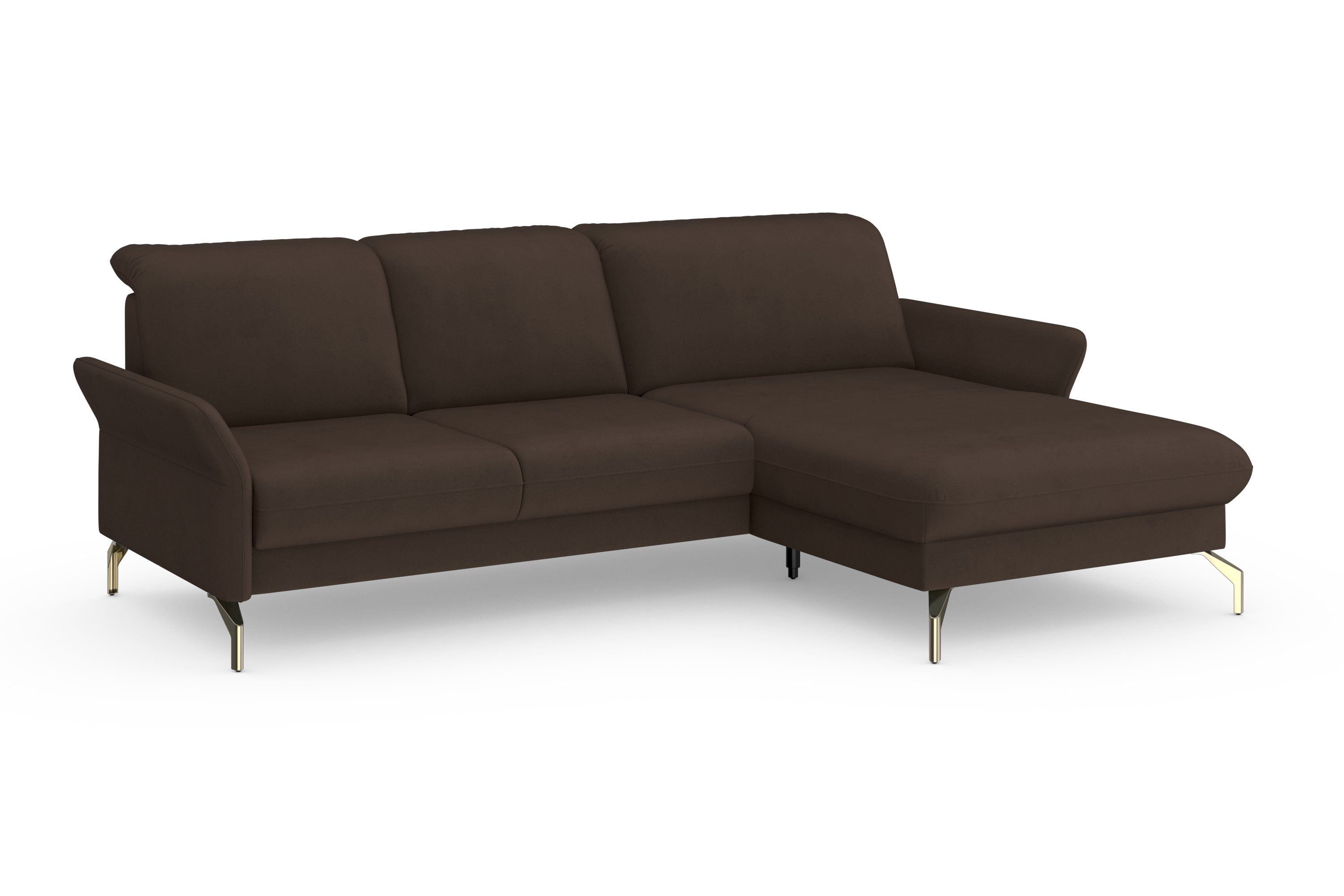 sit&more Hoekbank Fashion L-vorm naar keuze met verstelbare hoofdsteun, uittrekzitting, motorisch, nikkel poten