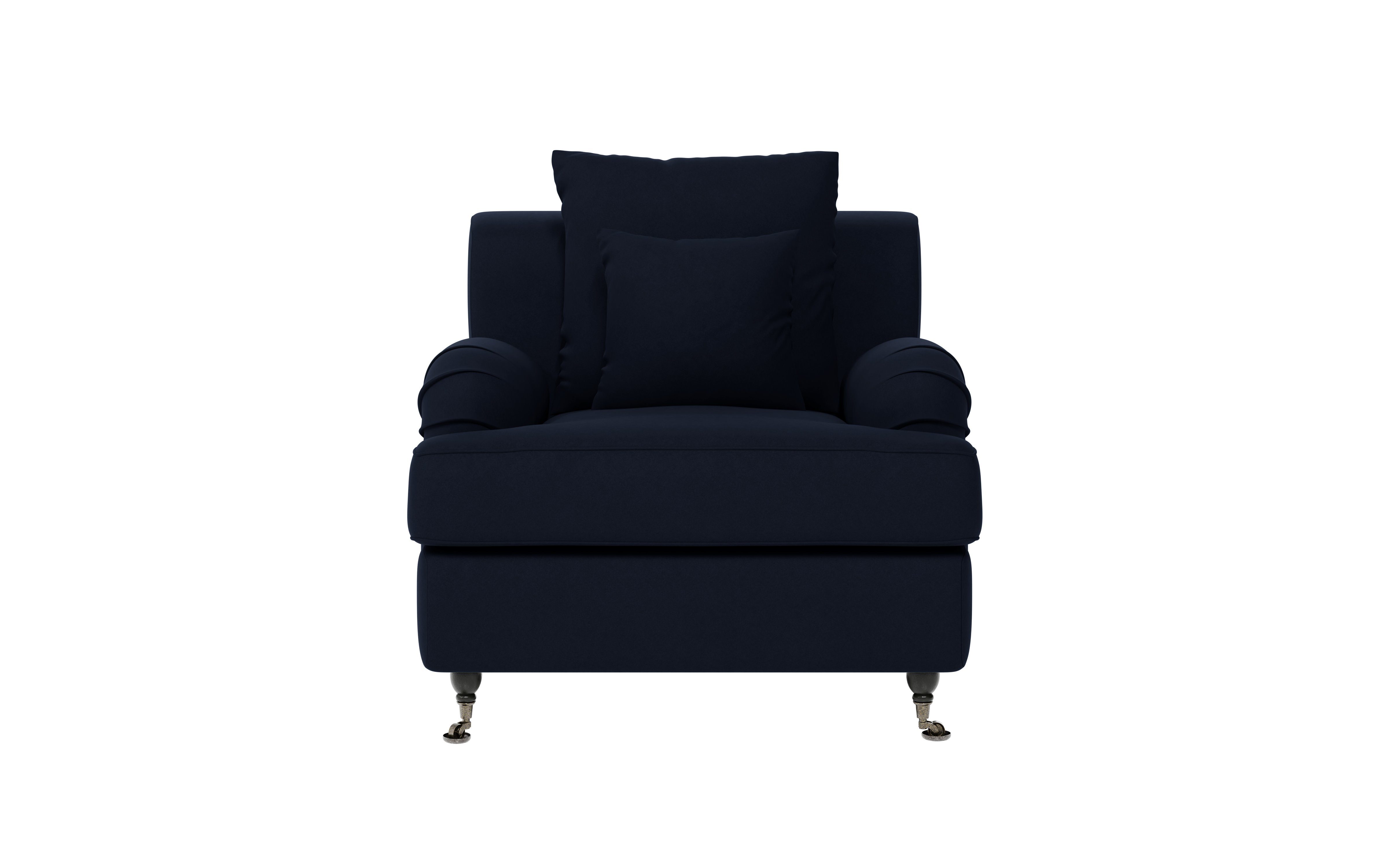 Guido Maria Kretschmer Home&Living Fauteuil NORIN twee soorten poten: voor - wieltjes, aan de achterkant - houten poten