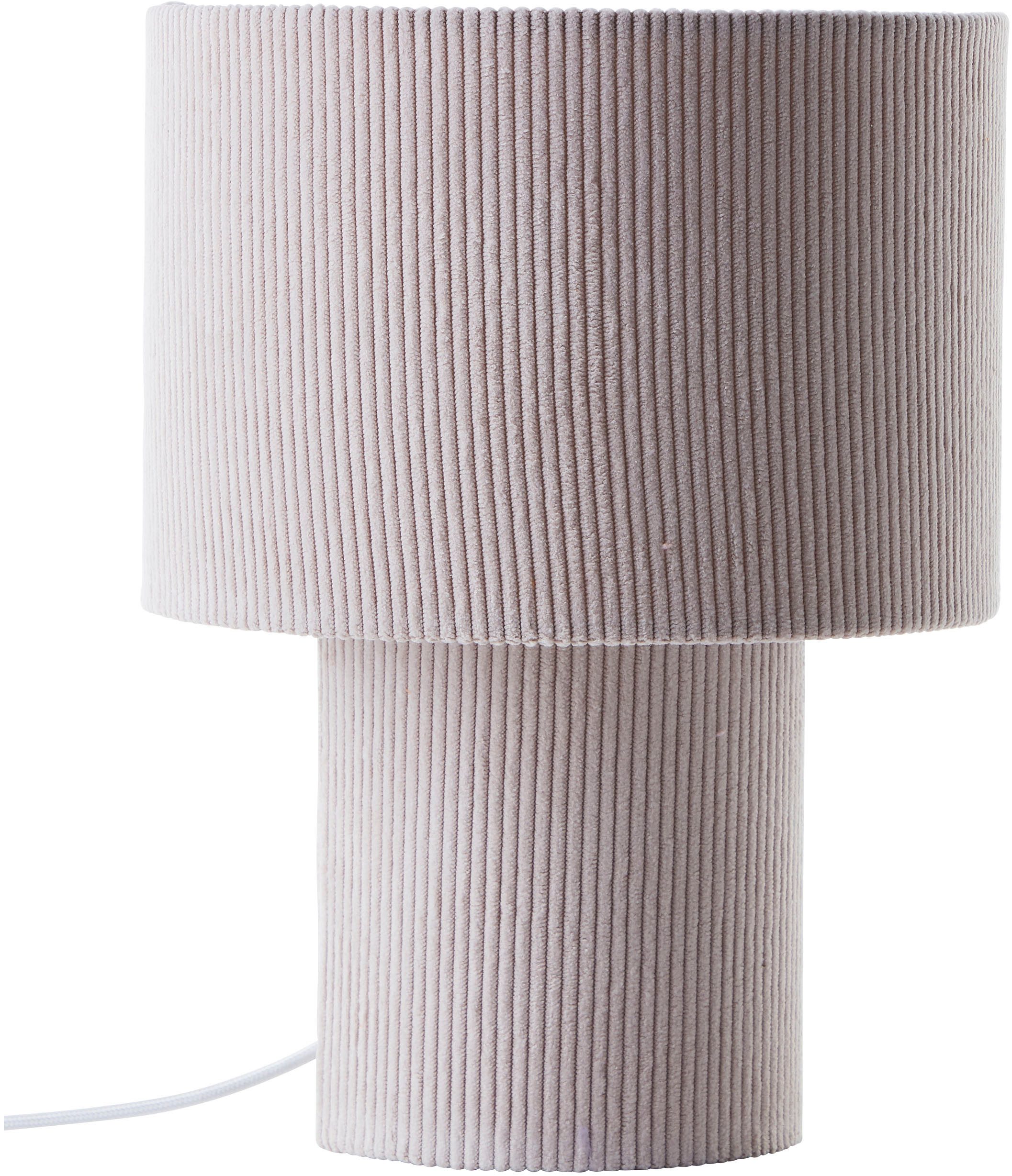 LeGer Home by Lena Gercke Tafellamp Kathleen cordlamp Cordstof, H 30 cm, Ø 23 cm, E27, cord, stoflamp, tafellamp (1 stuk)