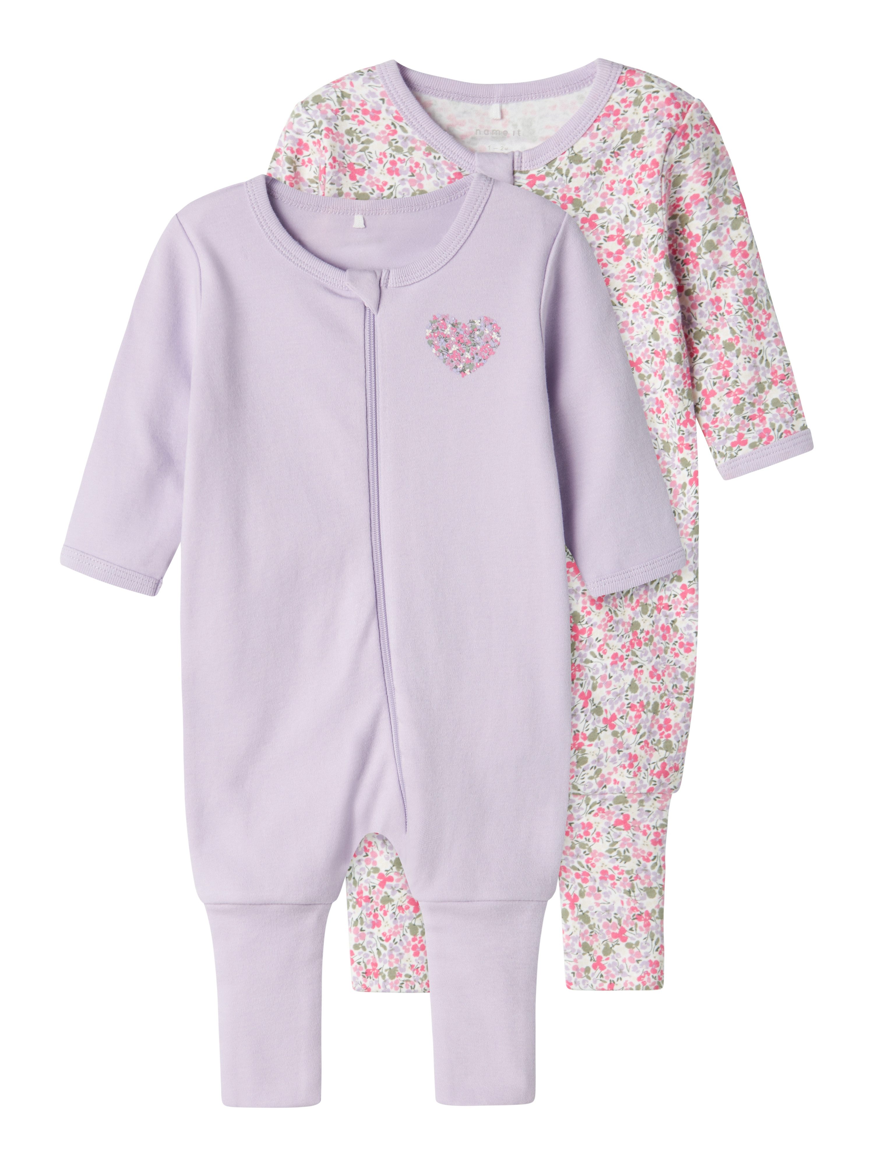 Name It Pyjama NBFNIGHTSUIT 2P ZIP FF PETIT FLOWER NOOS (set, 2-delig)