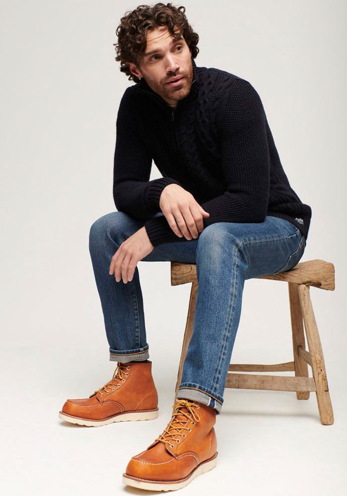 Superdry Gebreide trui Jacob Cable Knit Half Zip