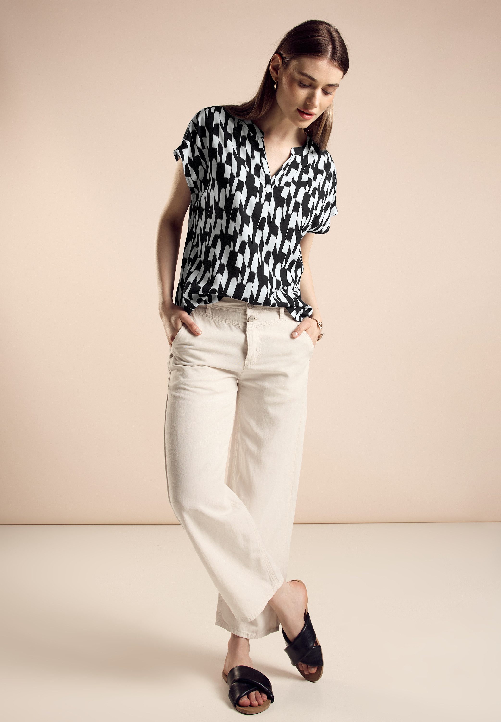 STREET ONE Gedessineerde blouse met grafisch patroon