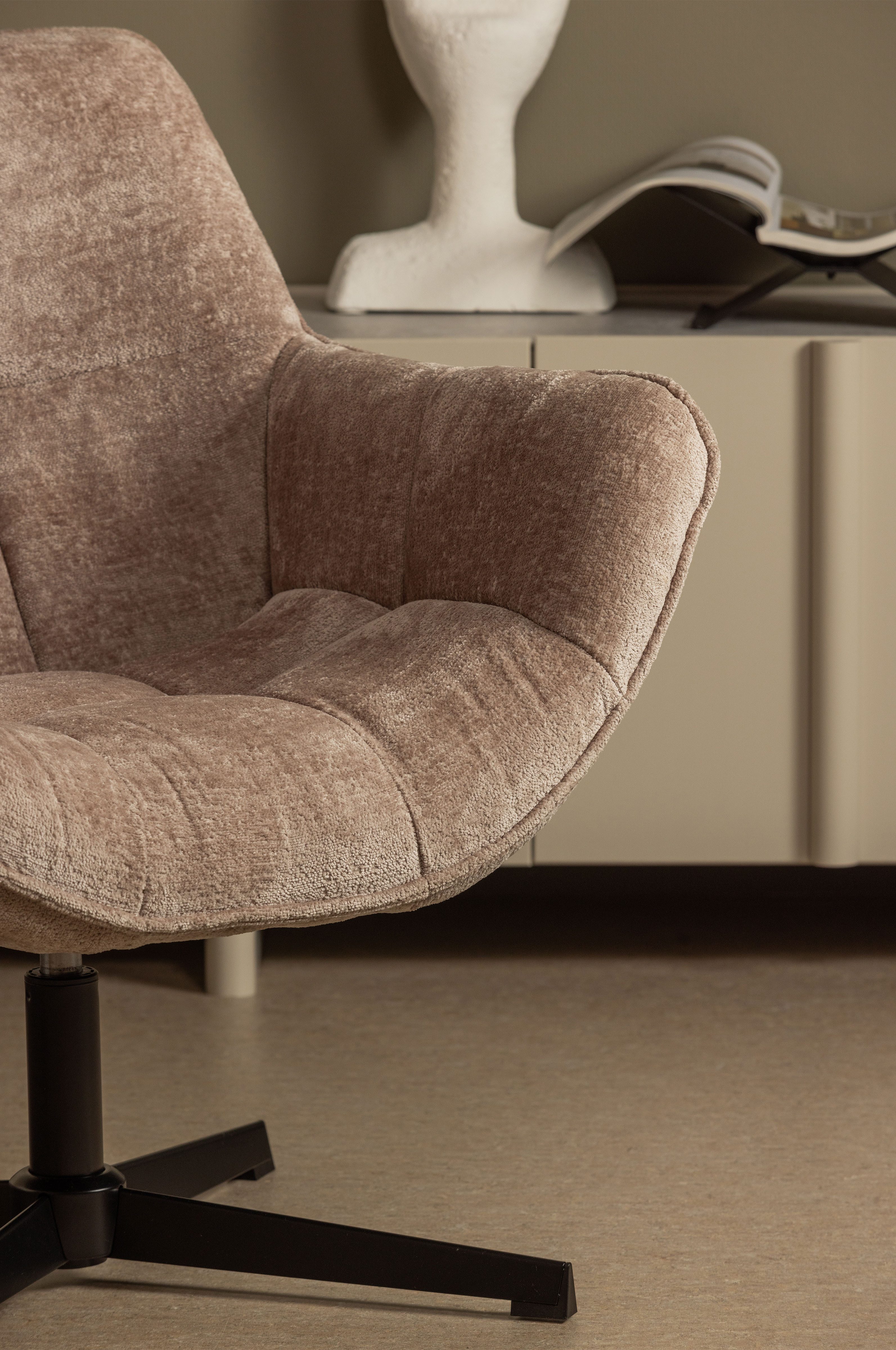 WOOOD Draaibare fauteuil Wibo met chenille-stof, breedte 71 cm