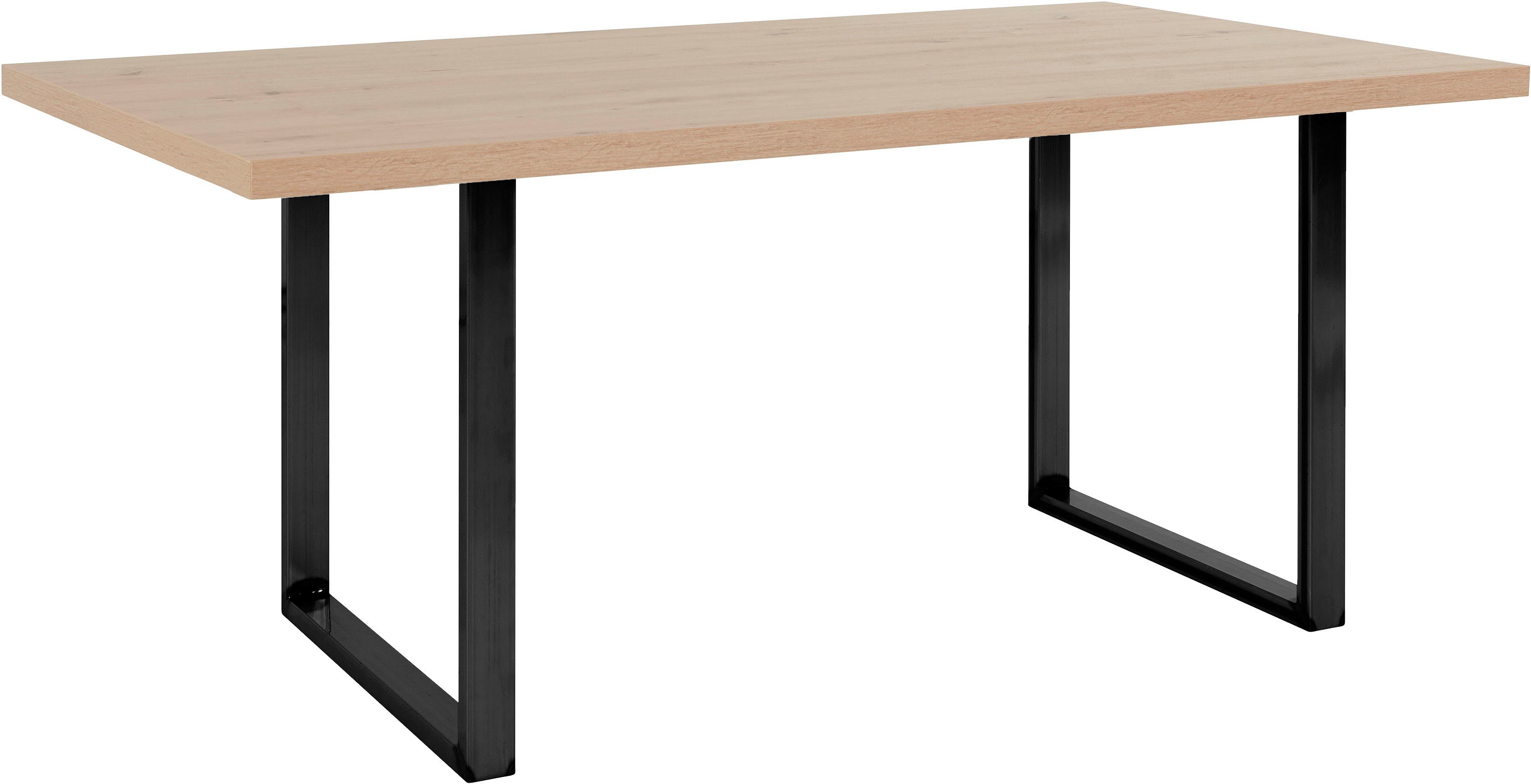 FORTE Eettafel Breedte 160 cm, beugelonderstel in industriële look