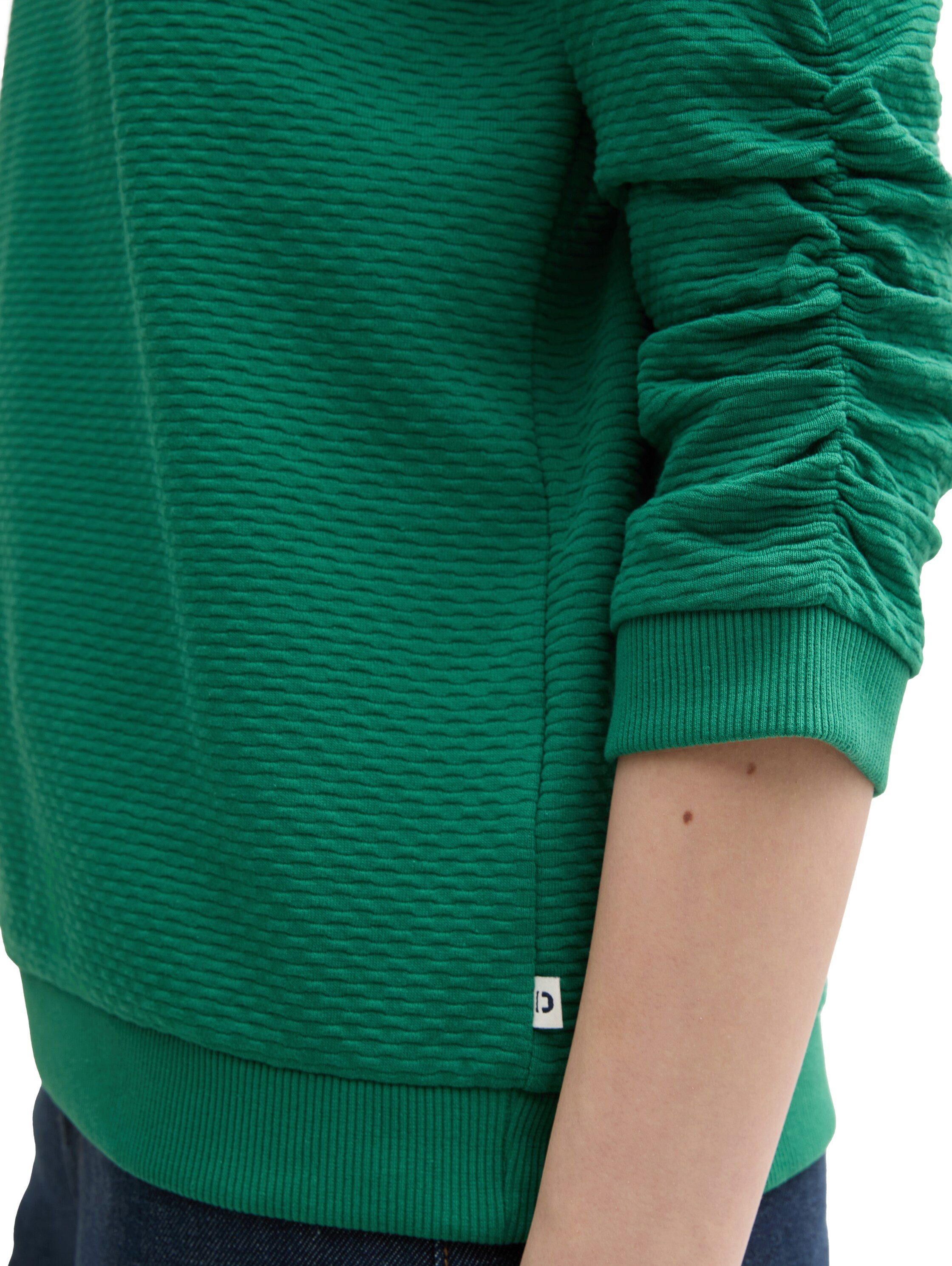 Tom Tailor Denim Sweatshirt met heel bijzonder oppervlak van het materiaal