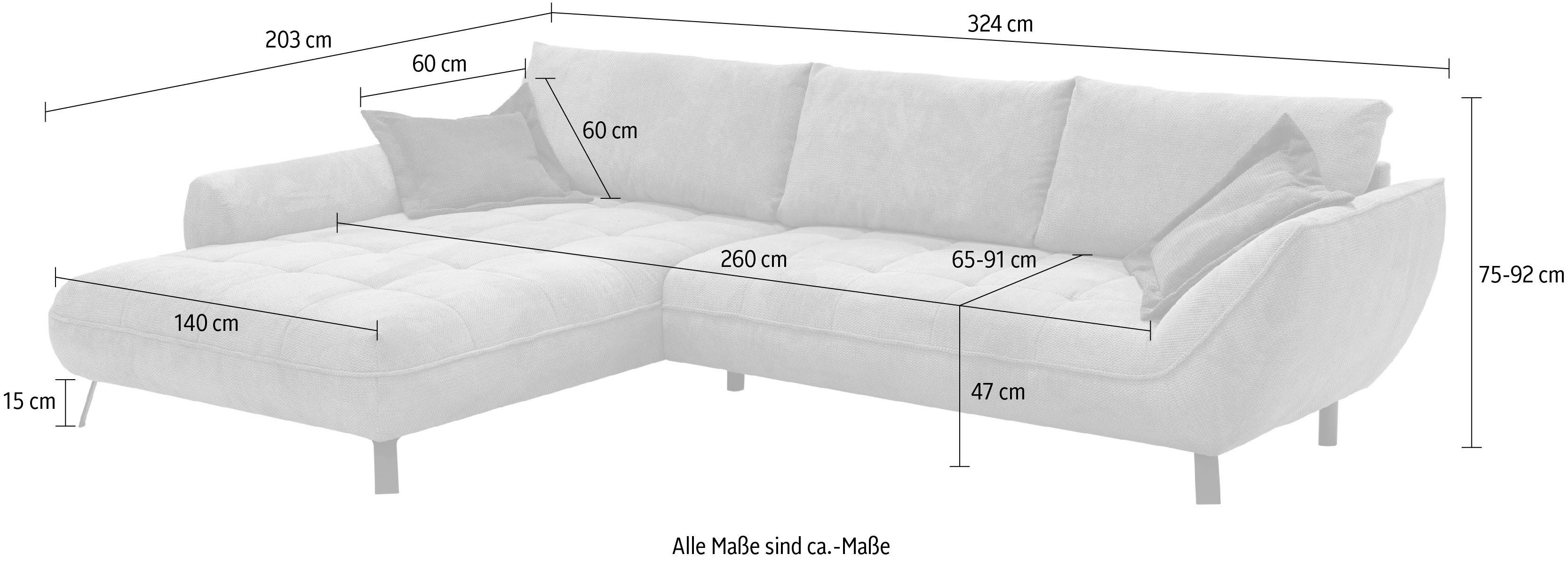 exxpo - sofa fashion Hoekbank Biarritz modern en elegant mega bank met geweldig zitcomfort, L-vorm