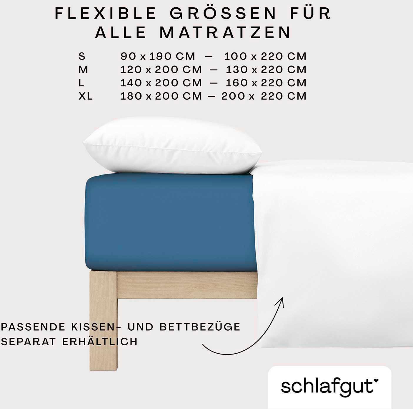 Schlafgut Hoeslaken PURE biologische katoen met elastaan, rekbaar en ondoorzichtig, strak, bedlakens (1 stuk)