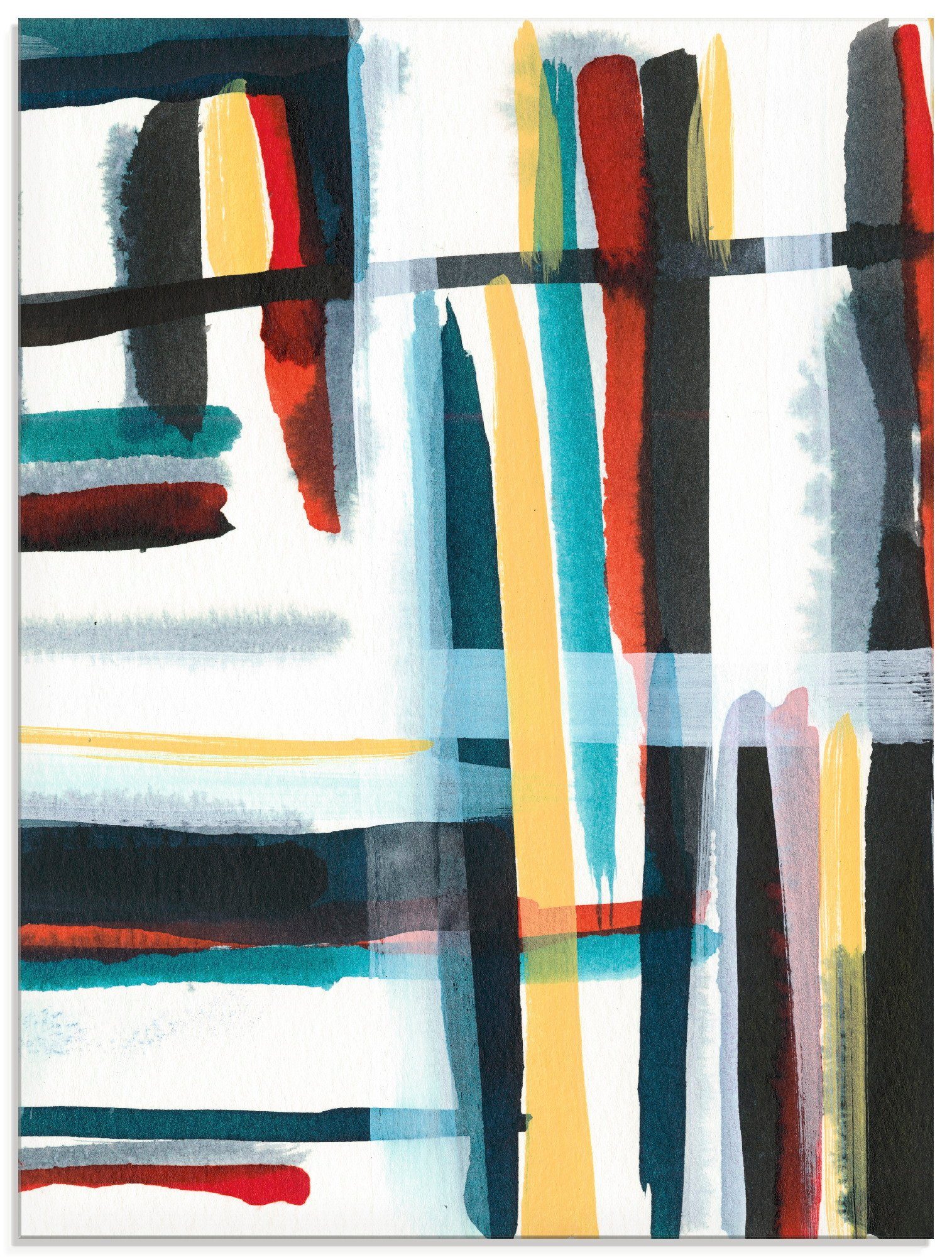 Artland Print op glas Boekenkast I in verschillende maten glazen artprint wit