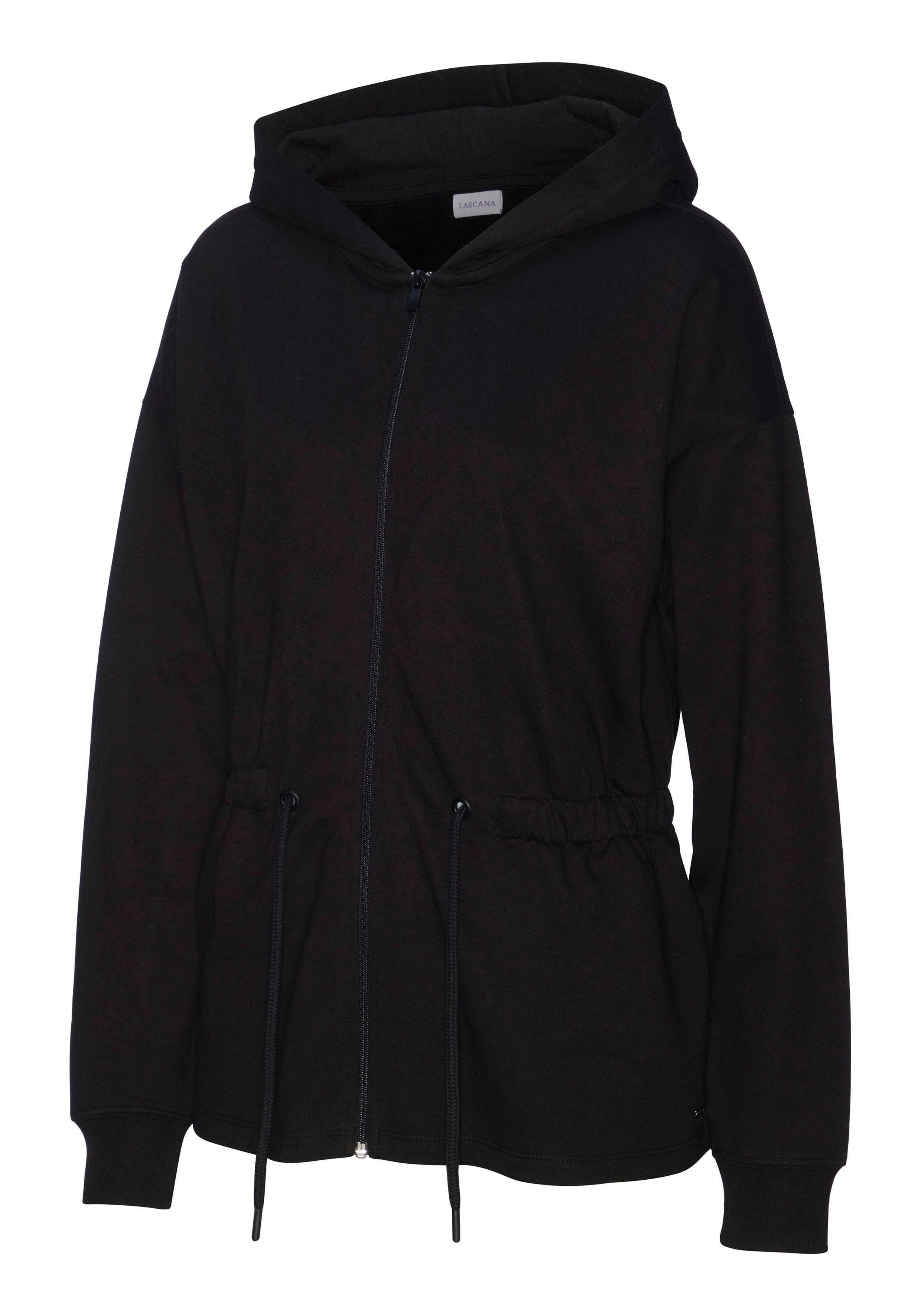 Lascana Sweatvest met tunnelkoord in de taille, loungewear, loungepak