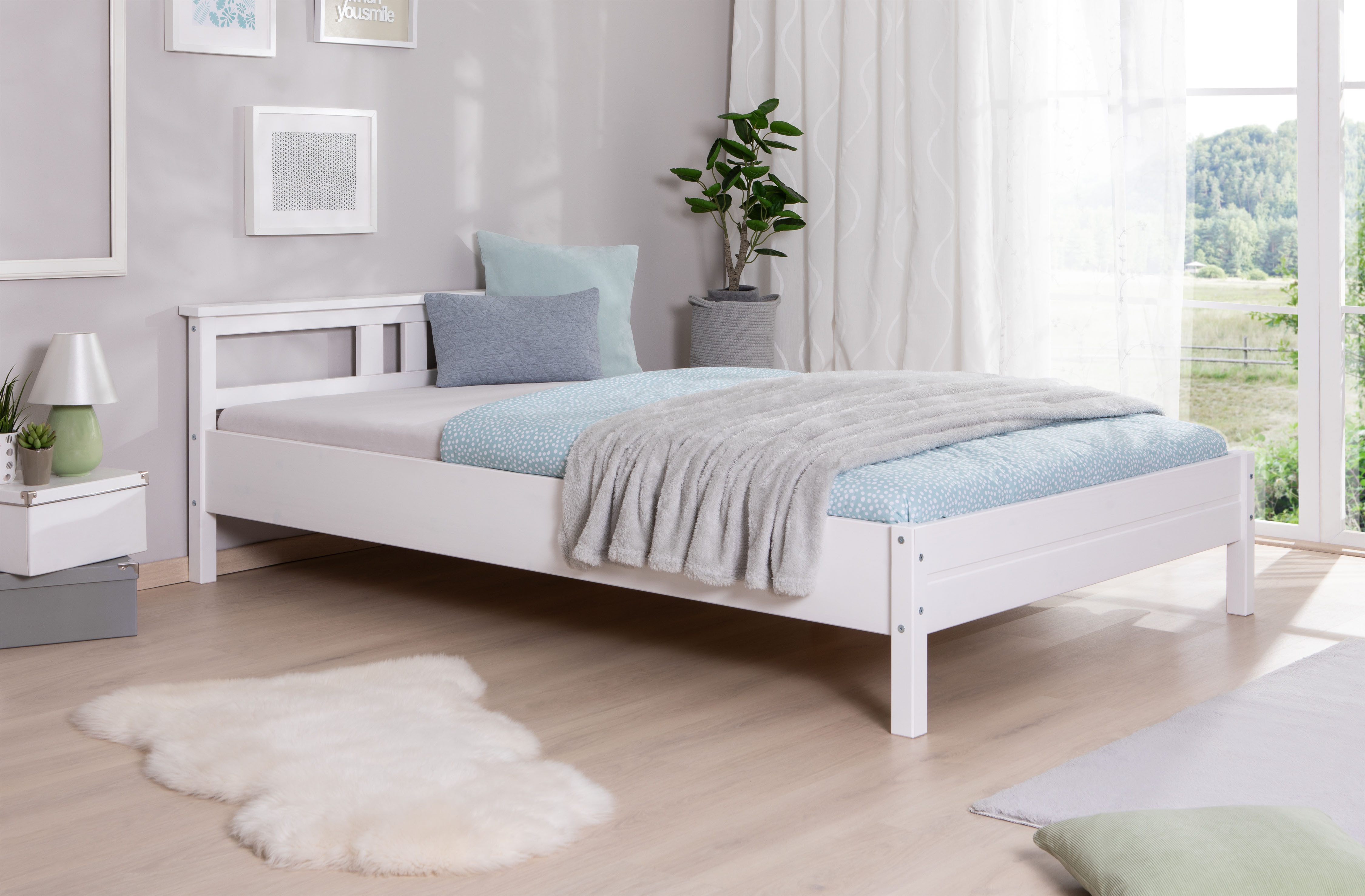 Ticaa Futonbed Merci Eenpersoonsbed, van massief pijnhout, incl. lattenbodem