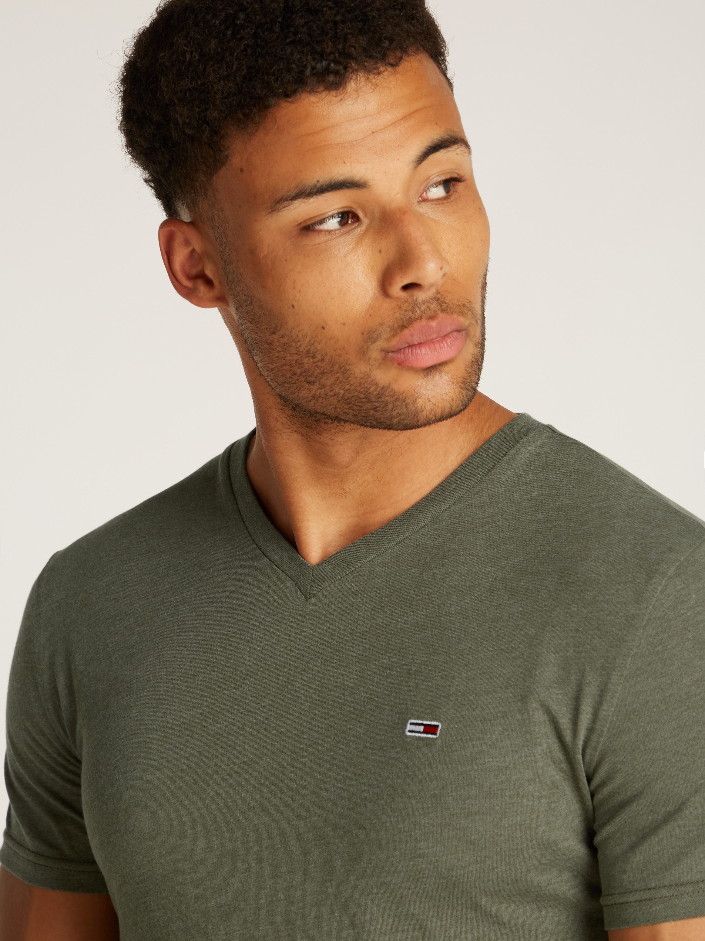 TOMMY JEANS T-shirt TJM XSLIM JASPE VNECK TEE EXT