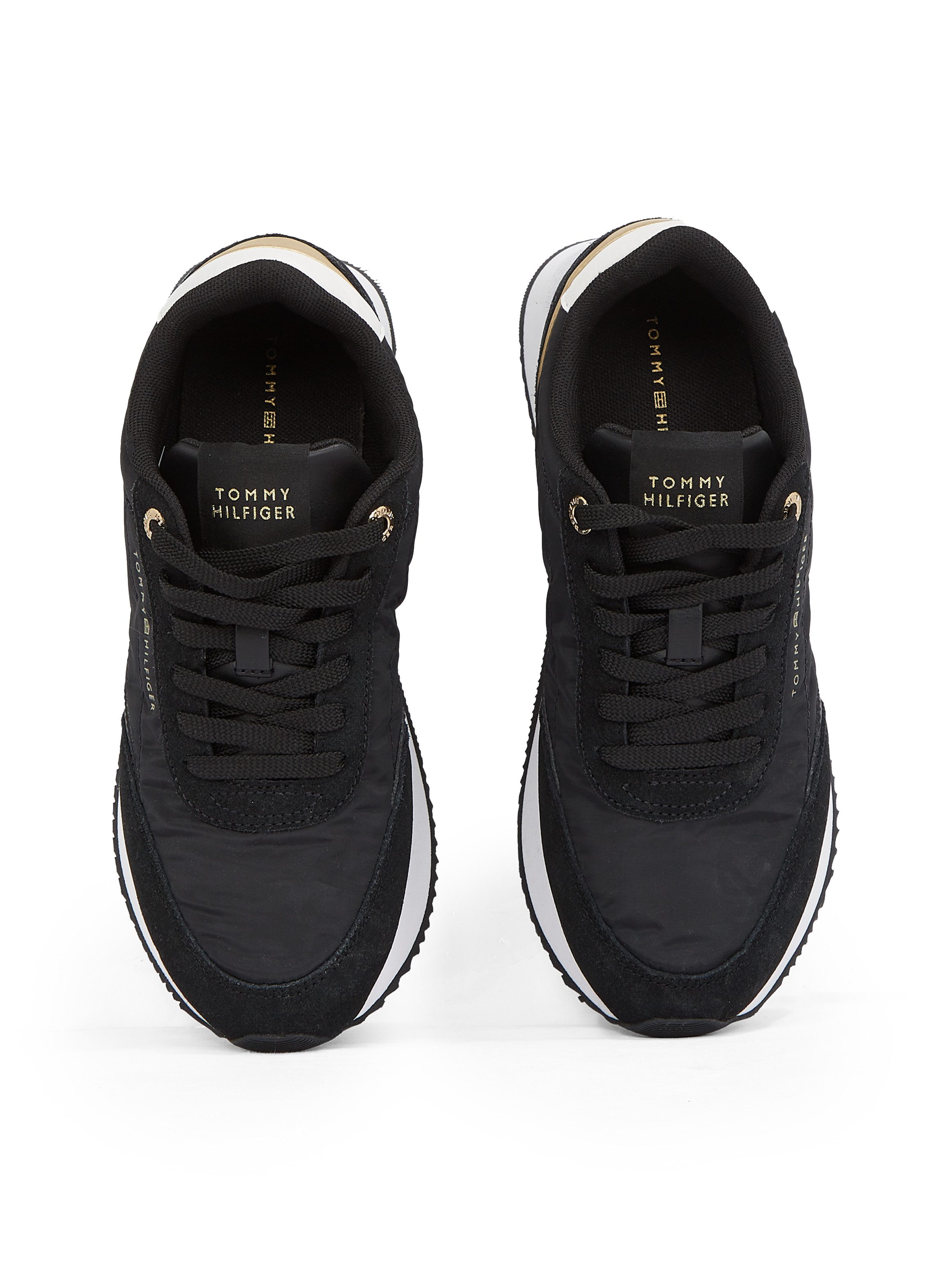 Tommy Hilfiger Plateausneakers ESSENTIAL RUNNER vrijetijdsschoen, lage schoen, veterschoen met contrastafwerkingen