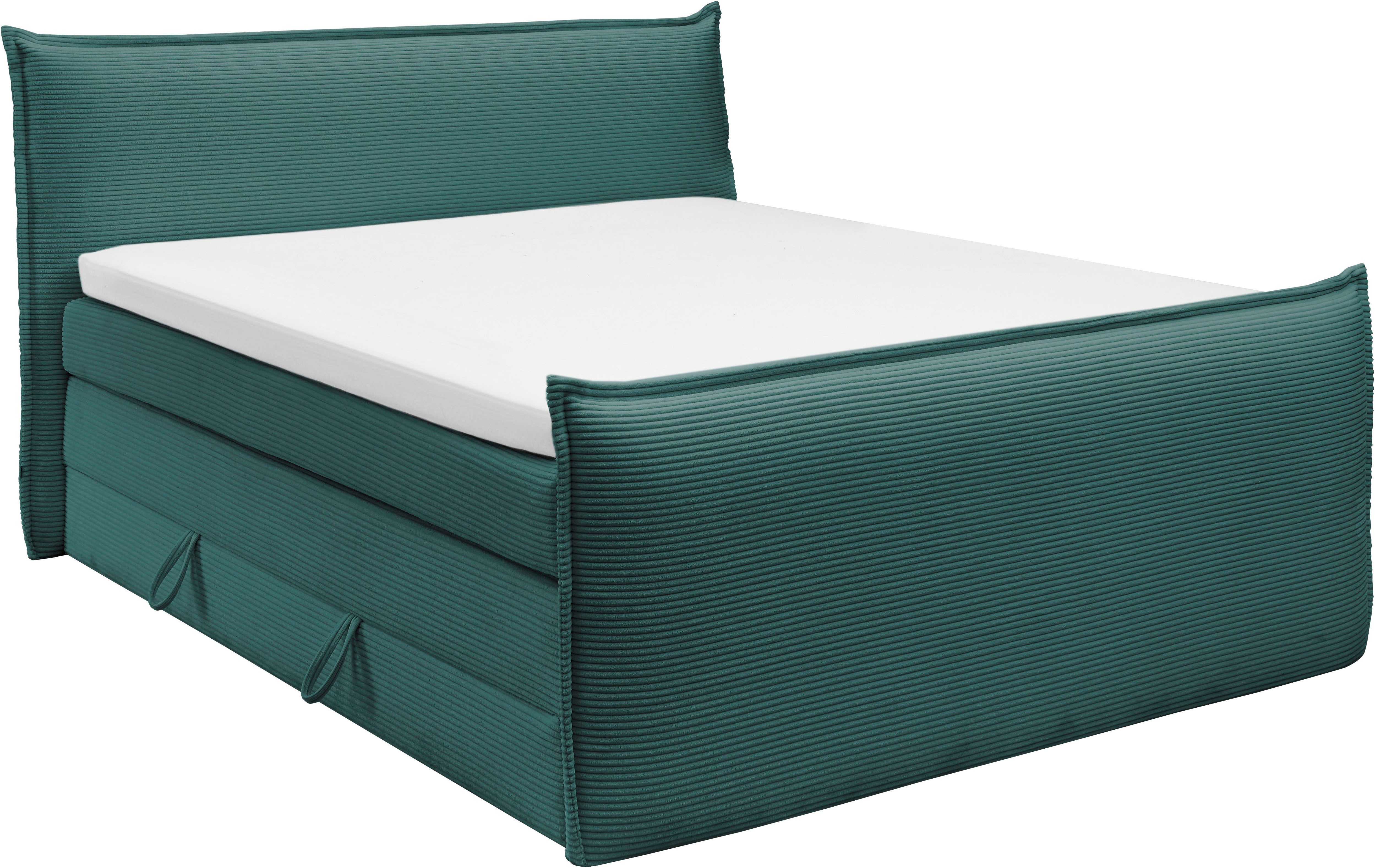 set one by Musterring Boxspring Florida in moderne cord bekleding, met bedlade, in 3 maten verkrijgbaar