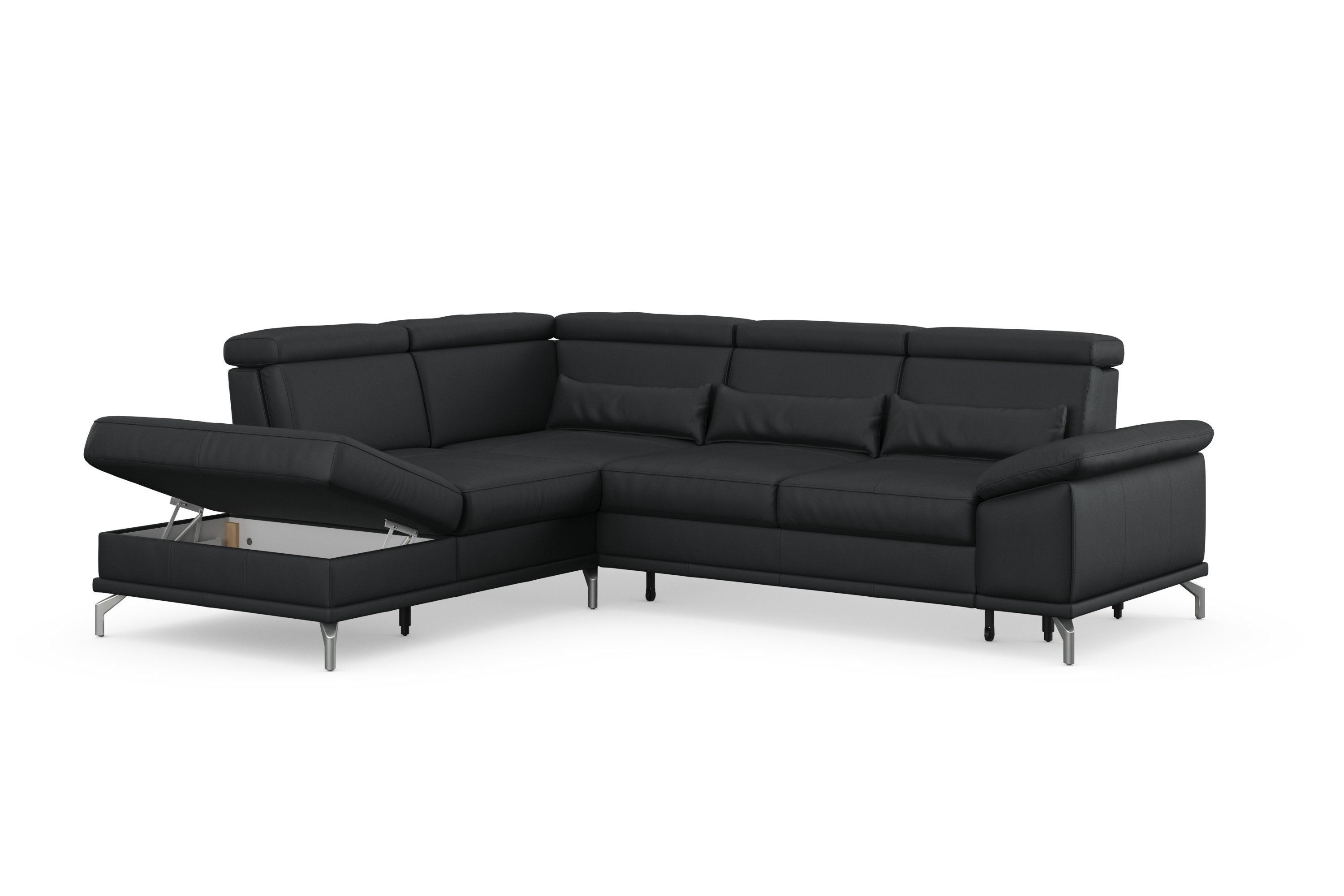 sit&more Hoekbank Cabrio L-vorm, B: 274 cm, met zitdiepte-, arm- & hoofdverstelling