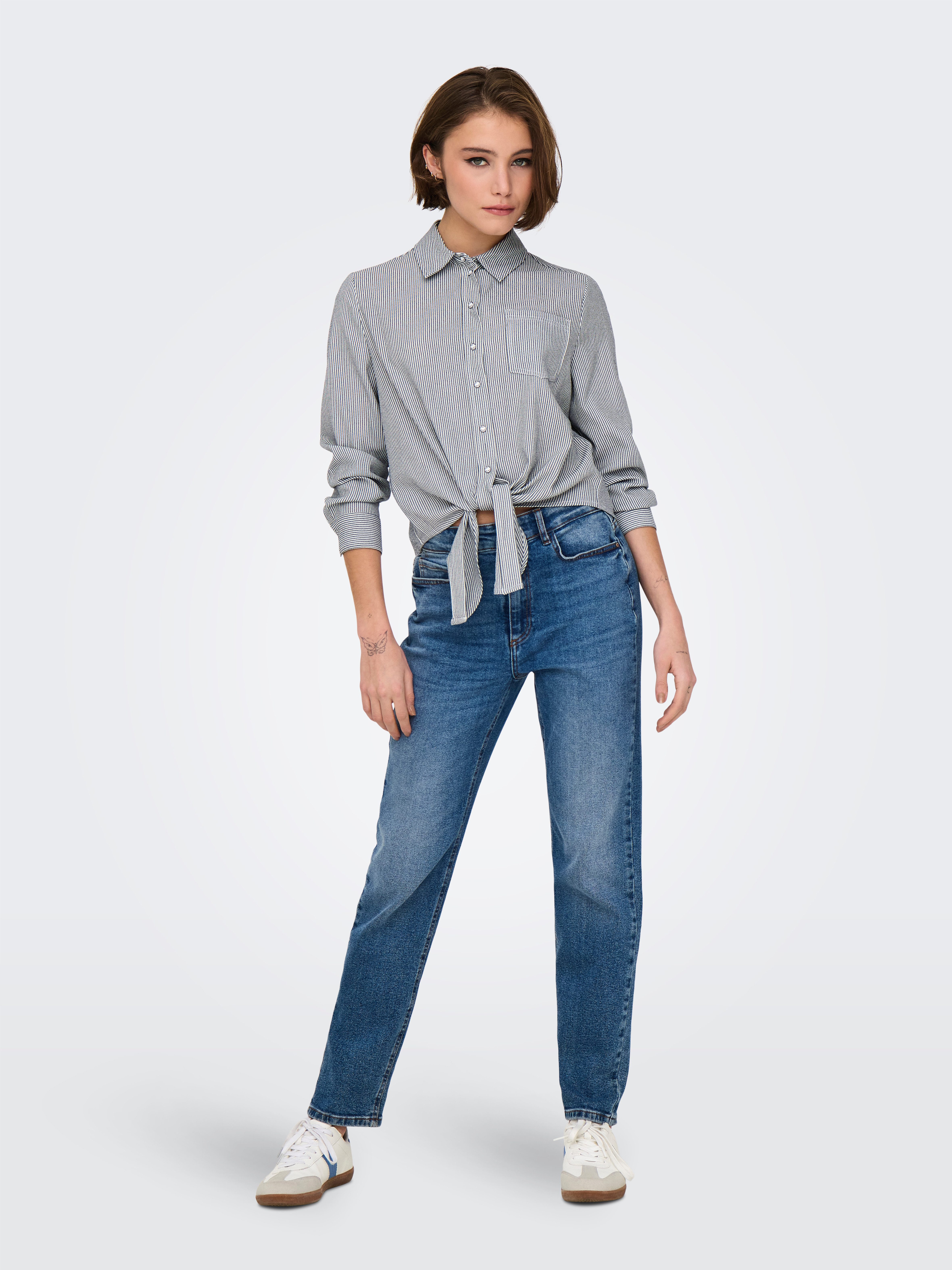 Only Overhemdblouse ONLLECEY LS KNOT SHIRT NOOS WVN