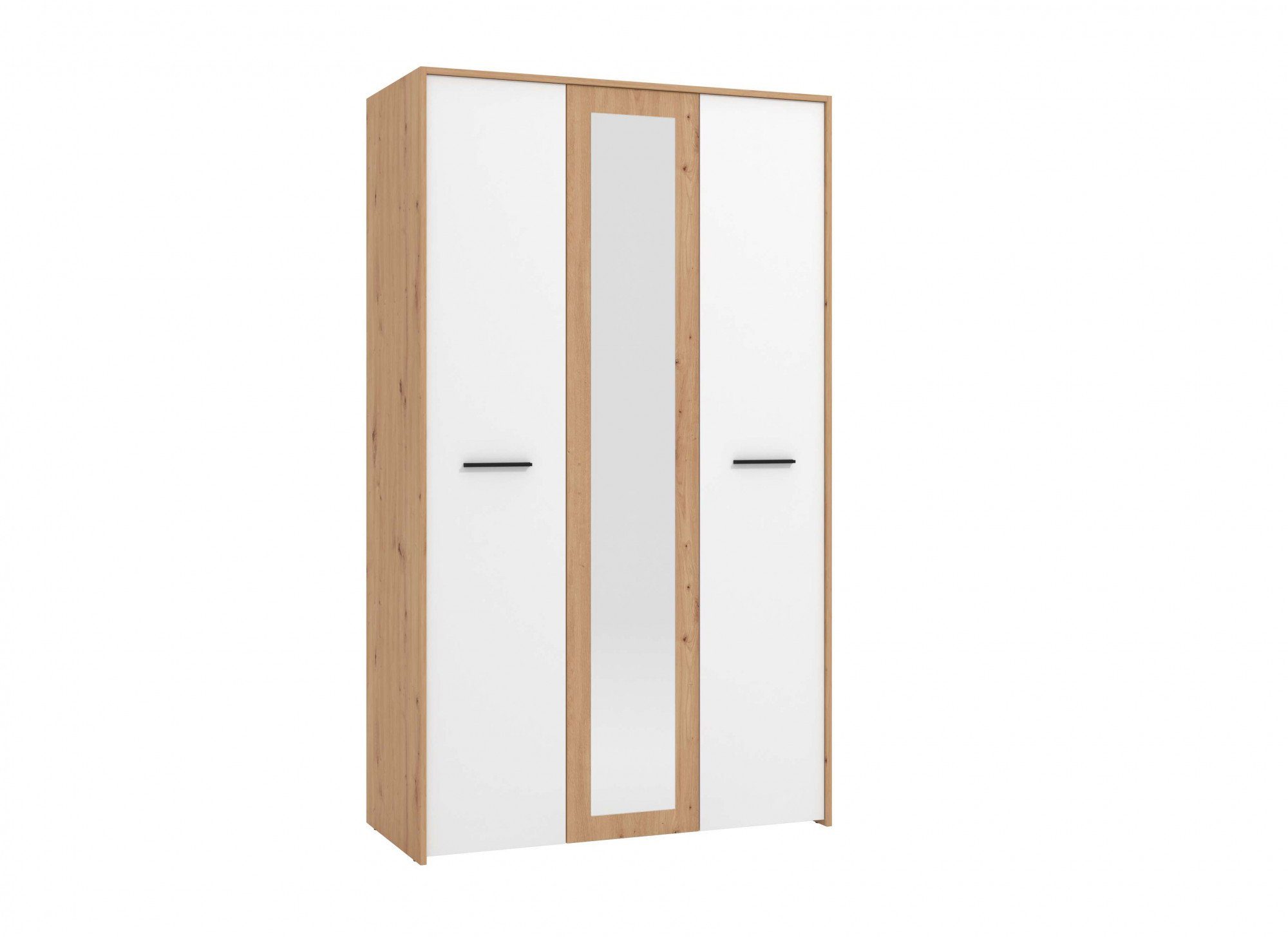 INOSIGN Kledingkast Varadero, 2 moderne kleurcombinaties met zwarte handgrepen met 1 spiegeldeur, in de breedtes 119 en 157 cm, fsc-gecertificeerd
