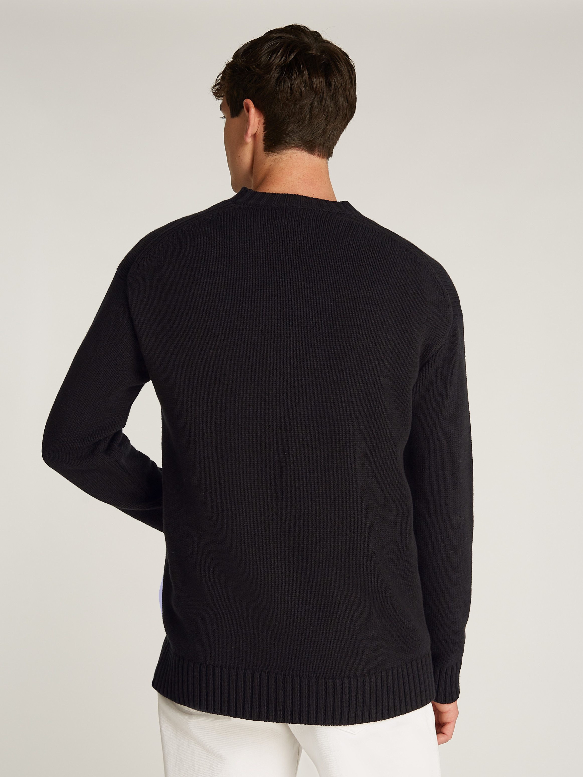Calvin Klein Trui met ronde hals CHENILLE MONOLOGO SWEATER