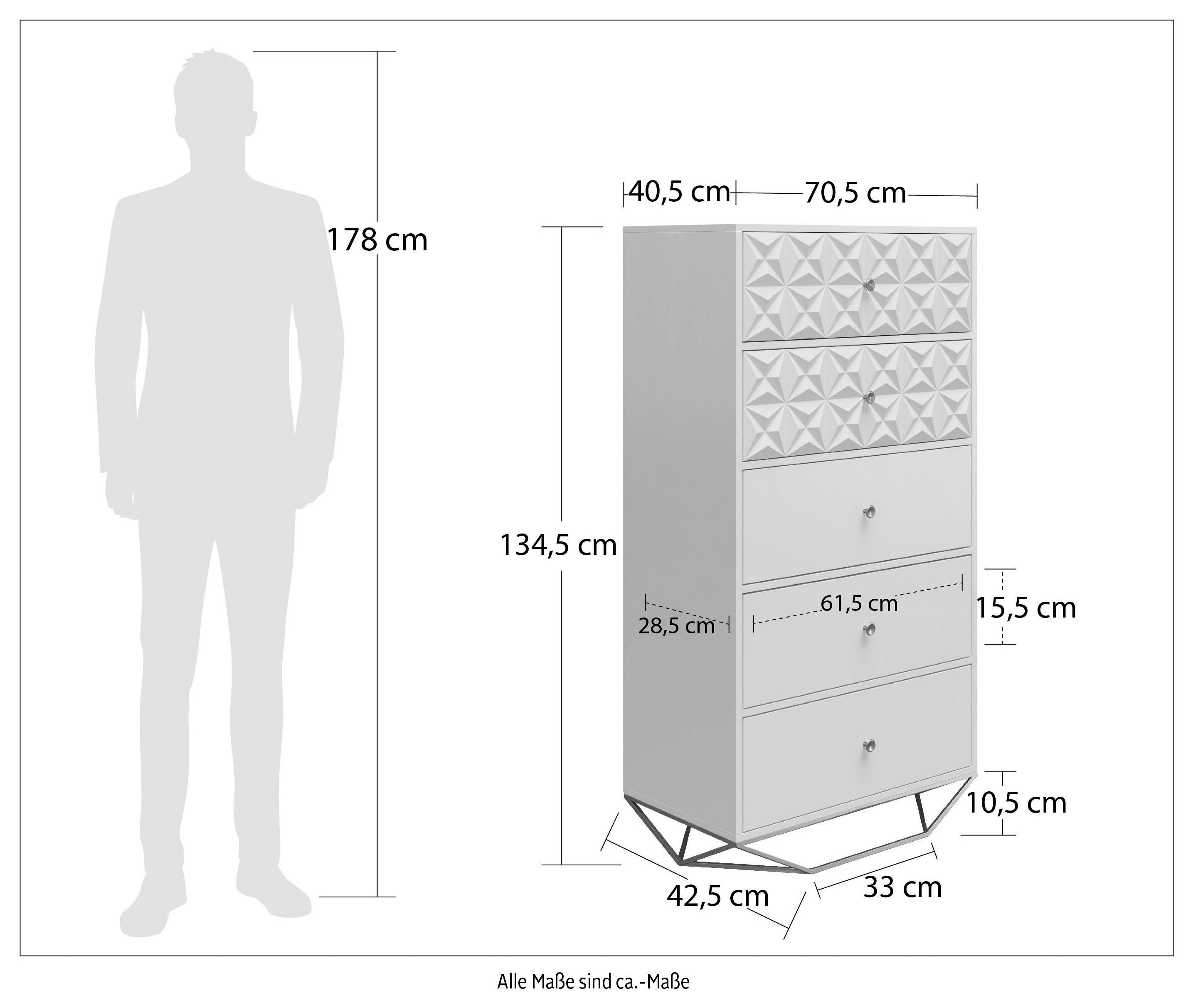 CosmoLiving by Cosmopolitan Kast Blair CosmoLiving, Cosmopolitan Blair kast, breedte 70,5 cm, hoogte 134,5 cm (1 stuk)