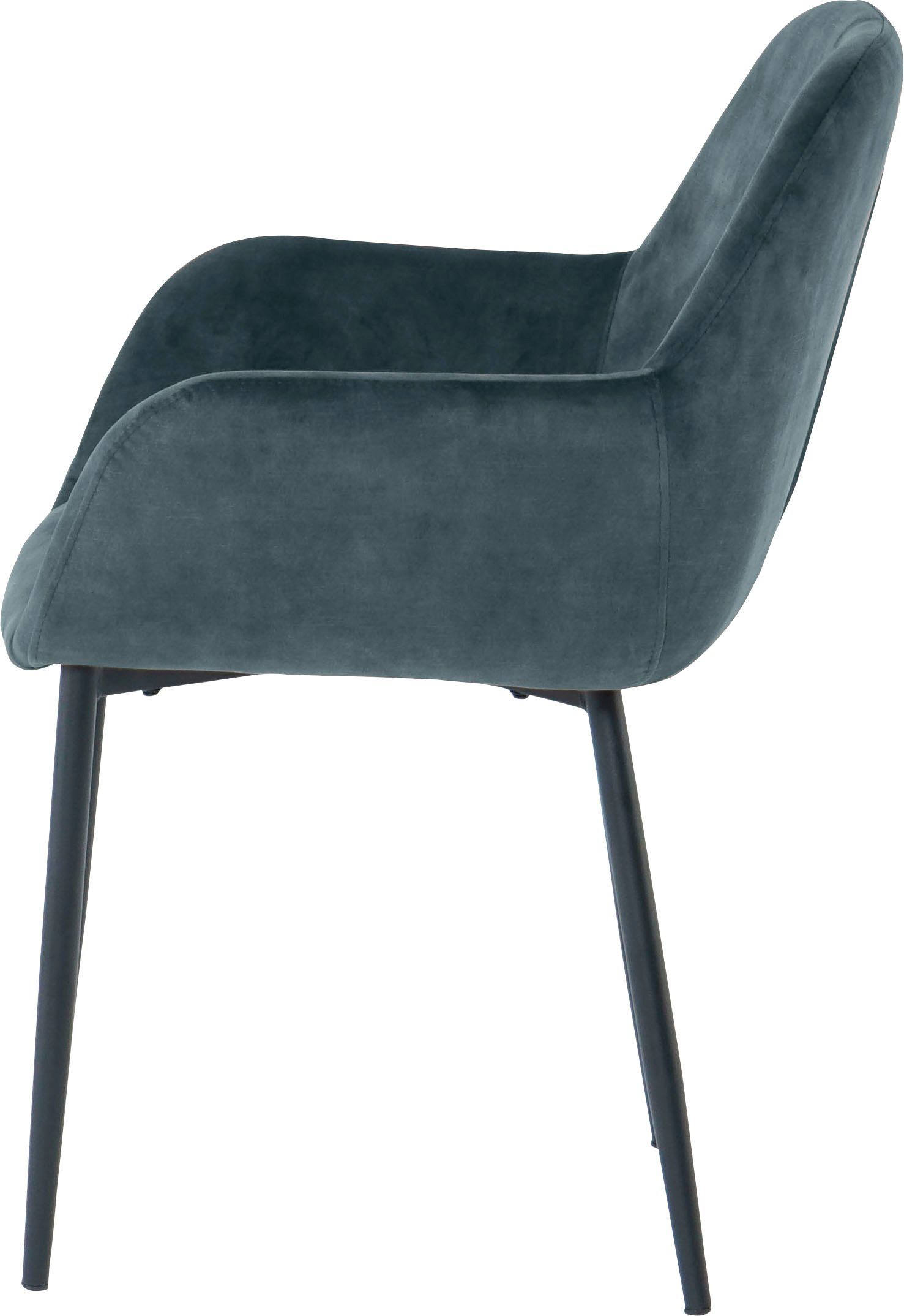 SIT Stoel met armleuningen glamoureuze bekleding in fluwelige look (set, 2 stuks)