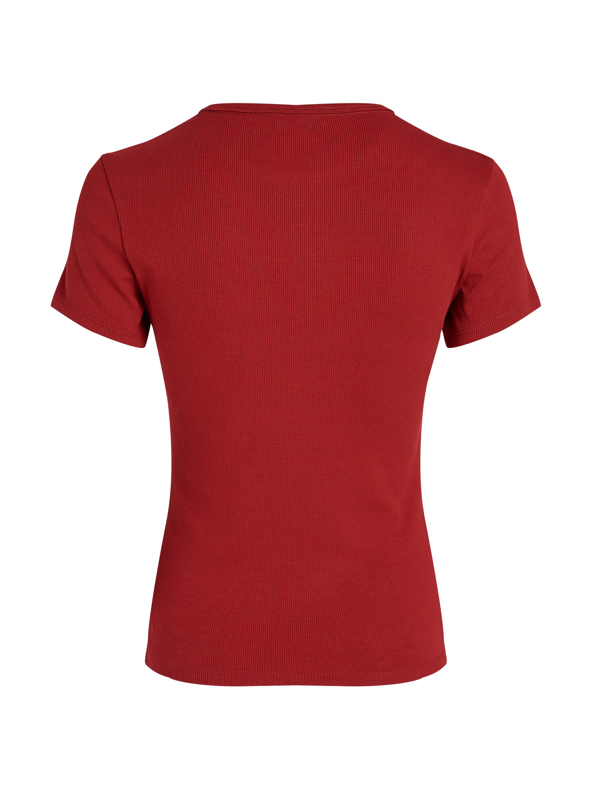 TOMMY JEANS T-shirt Slim Essential Rib Shirt Rippshirt Rundhalsshirt