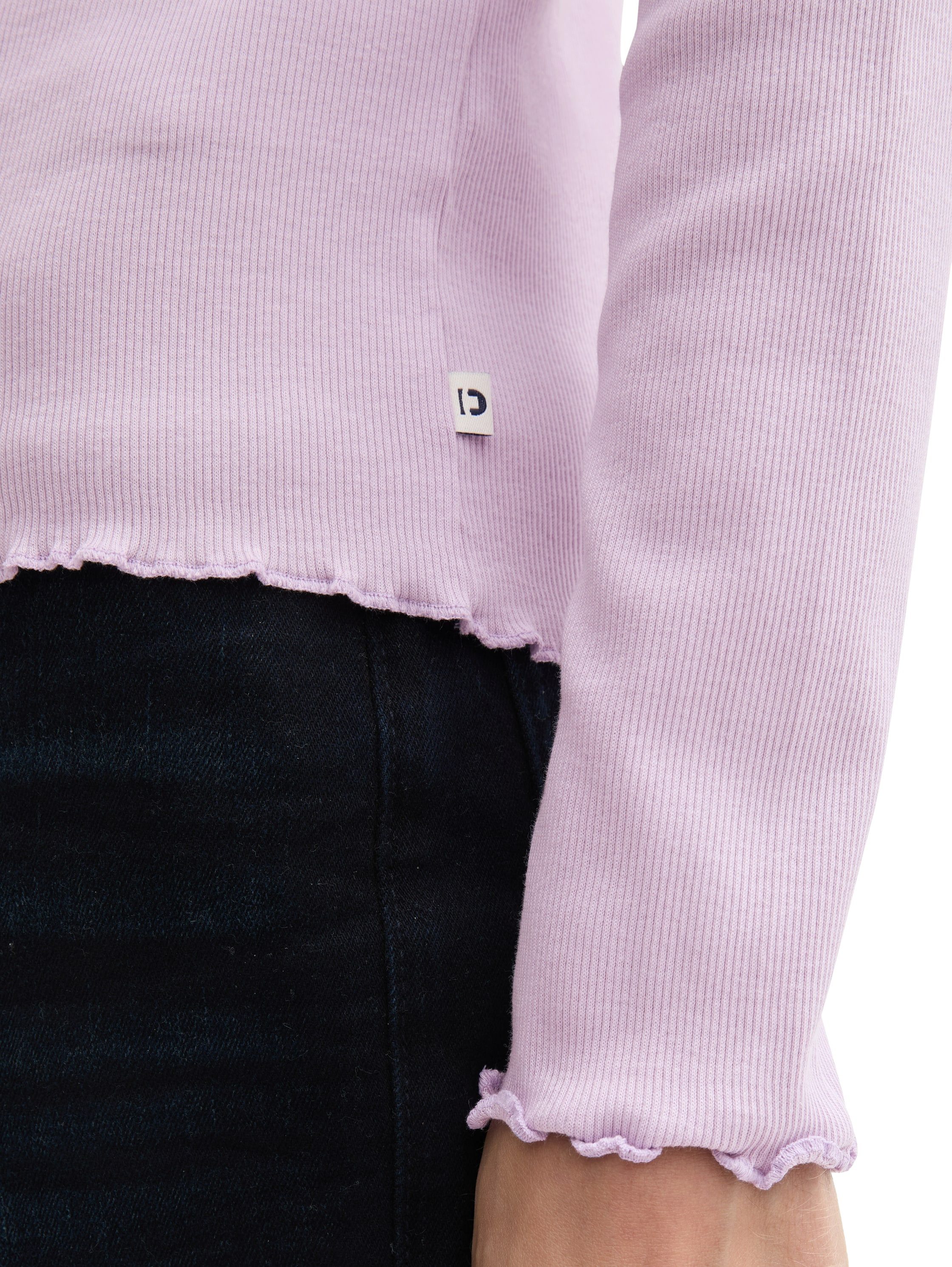 Tom Tailor Denim Shirt met lange mouwen met golvende zoom