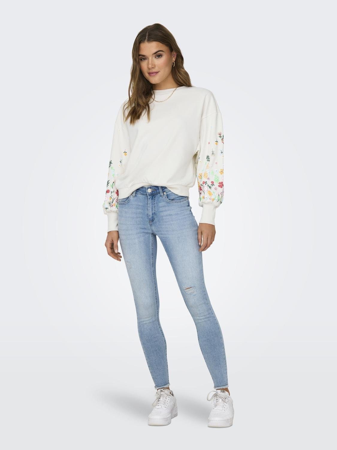Only Sweatshirt ONLBROOKE L S O-NECK FLOWER SWT