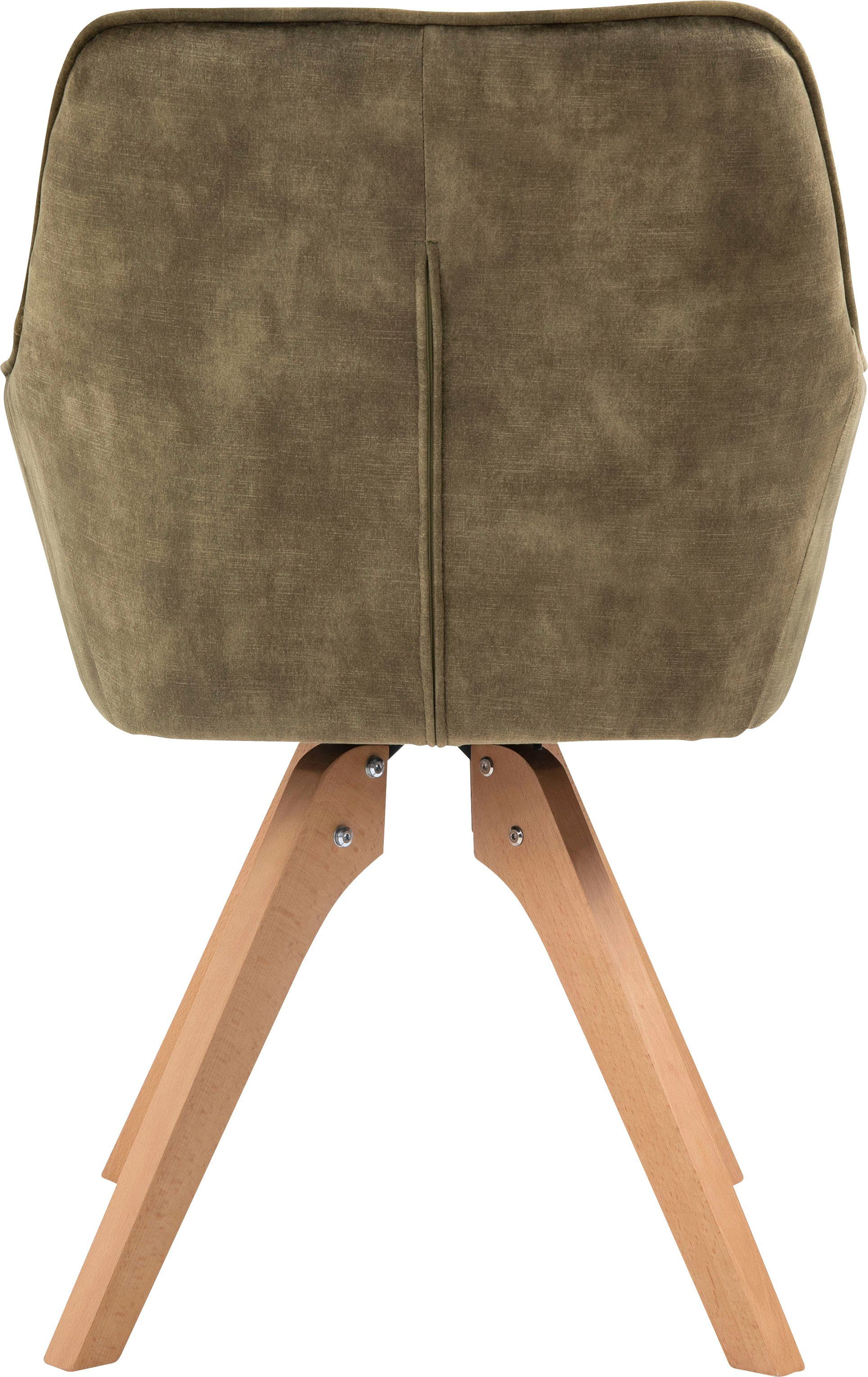 SalesFever Eethoek (5-delig), tafelbreedte 180 cm, stoelen 180° draaibaar, met fluweel