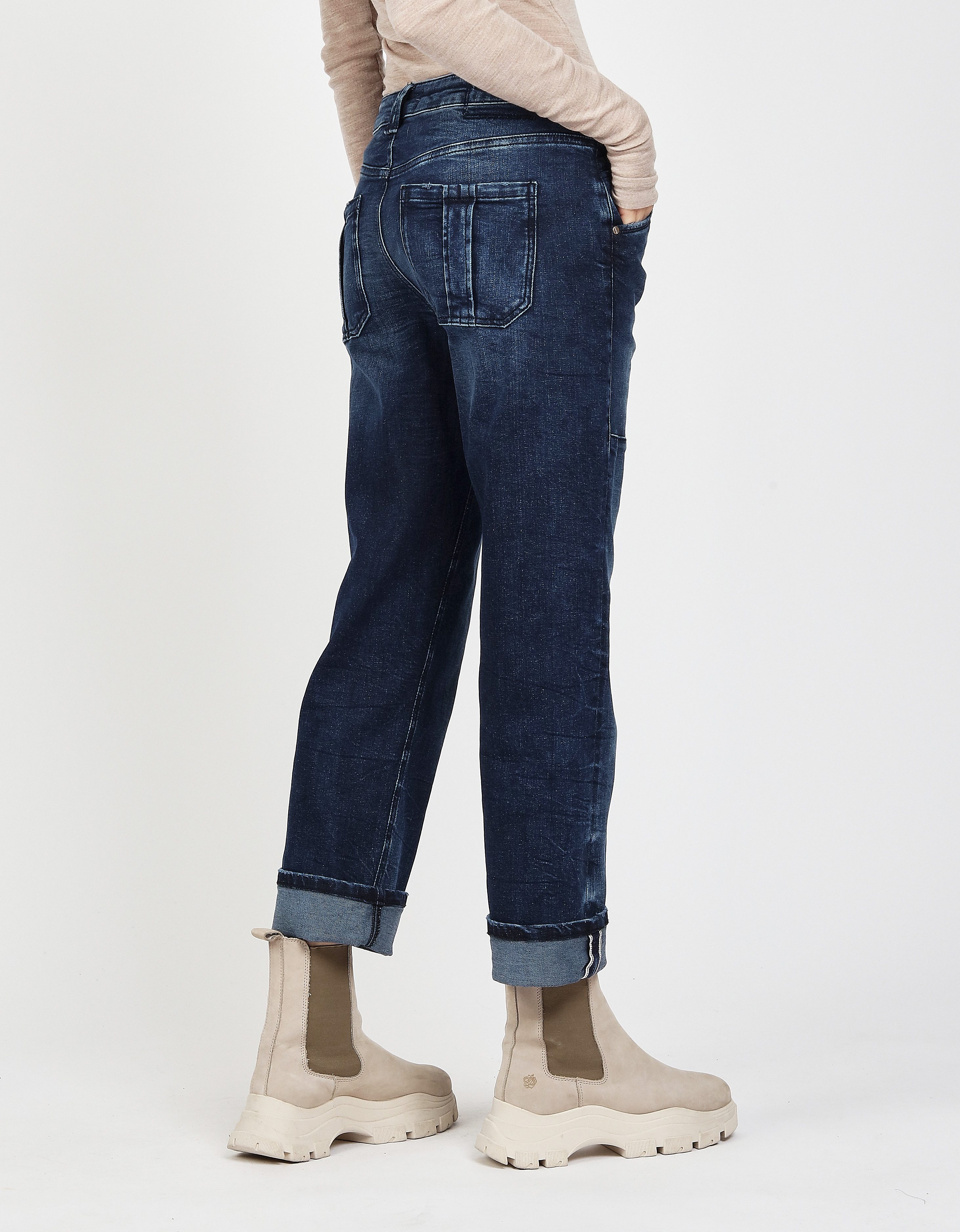 GANG Straight jeans 94THELMA WORKER met opgenaaide zakken en typische werkdetails