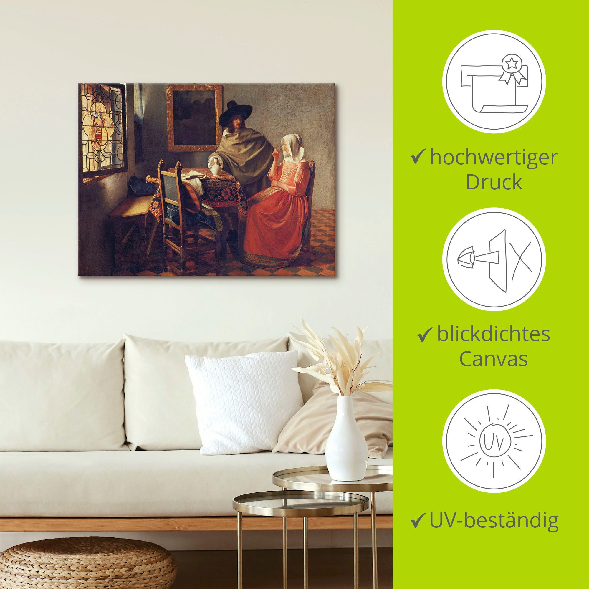 Artland Artprint Het glas wijn. Om 1660x61 als artprint op linnen, poster, muursticker in verschillende maten