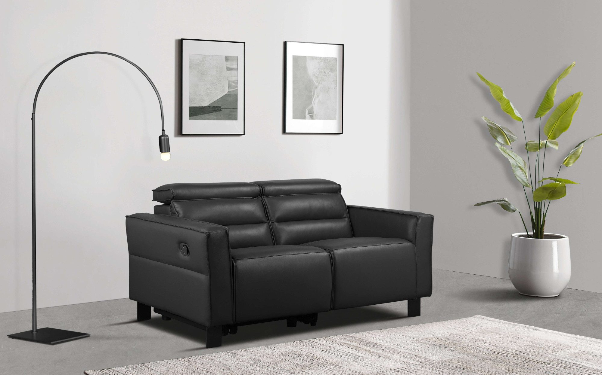 Places of Style 2-zitsbank Carpari, 162 cm, met handmatige of elektrische relaxfunctie