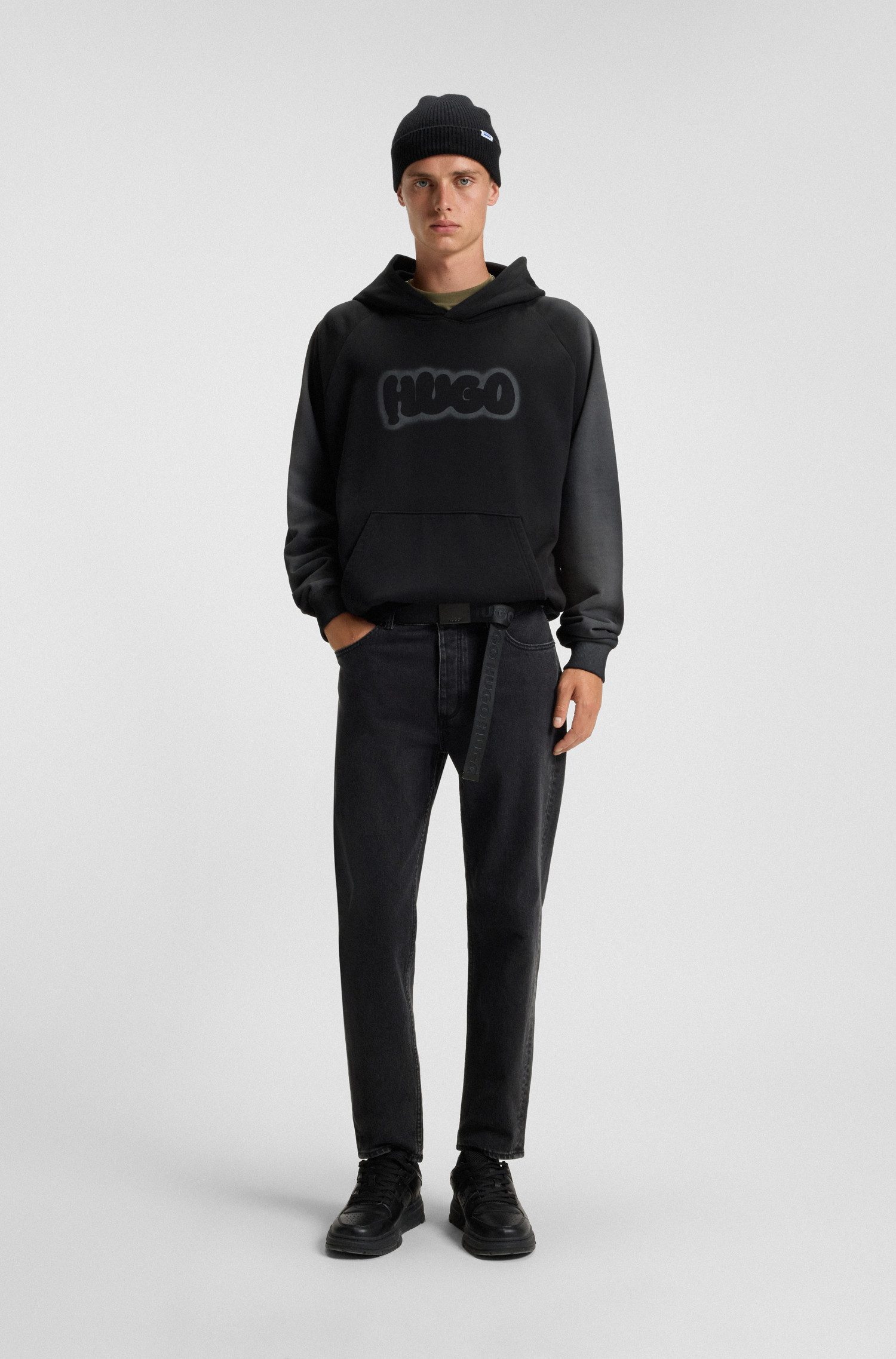 HUGO Blue Tapered jeans Brody met stone-washed-finish